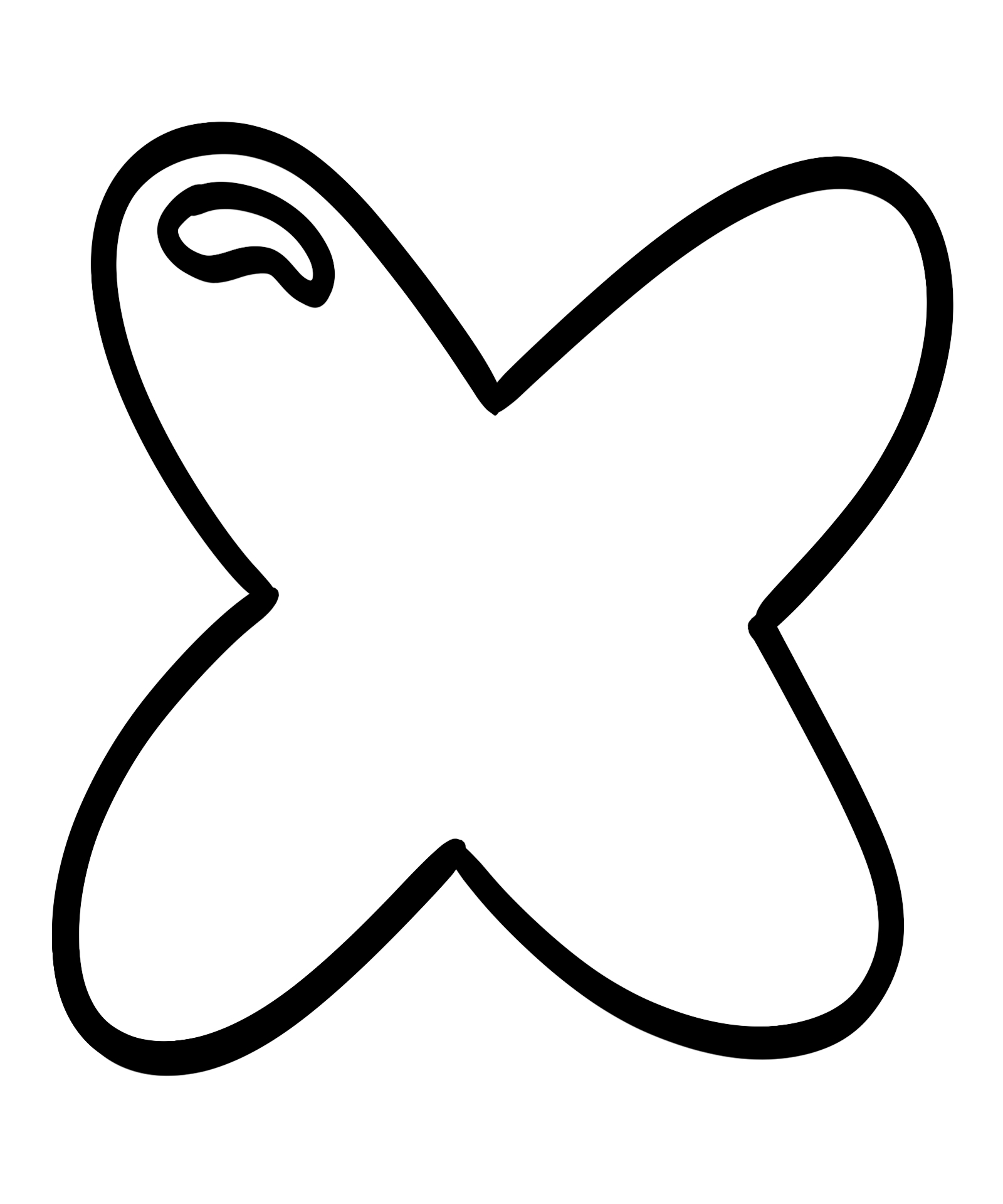 Bubble Letter X Worksheet Printable