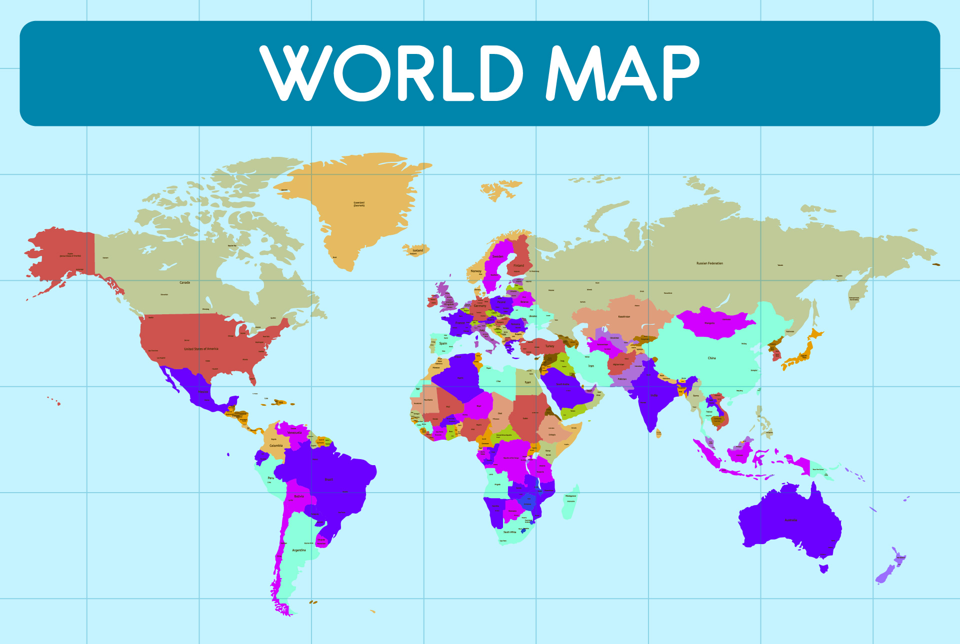 Color World Map Printable Color World Map Printable