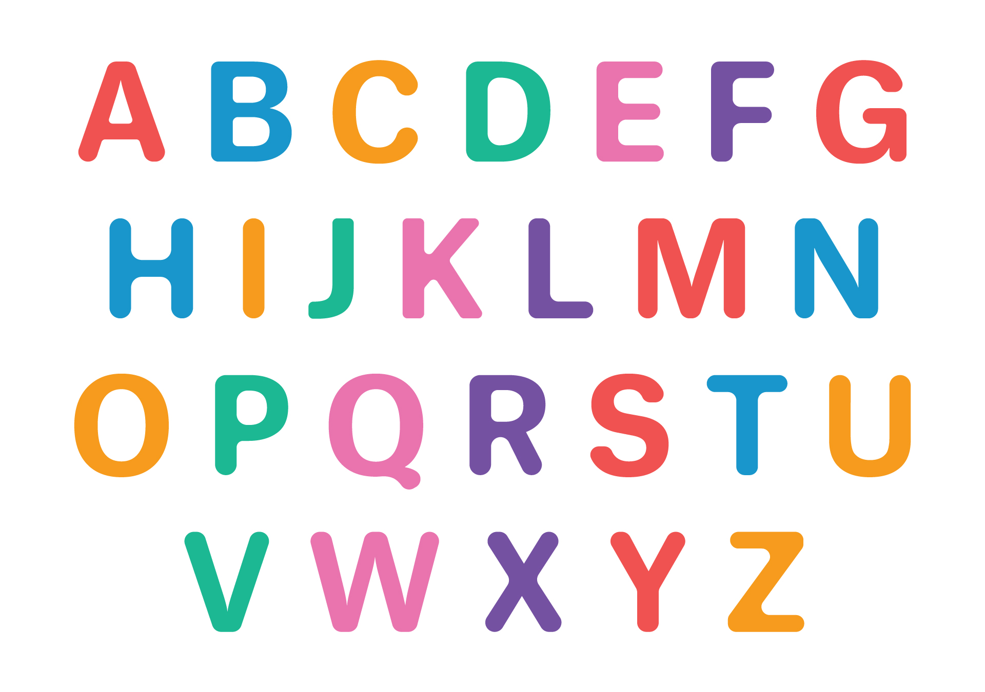 Colorful Blank Printable Alphabet Letters Colorful Blank Printable Alphabet Letters