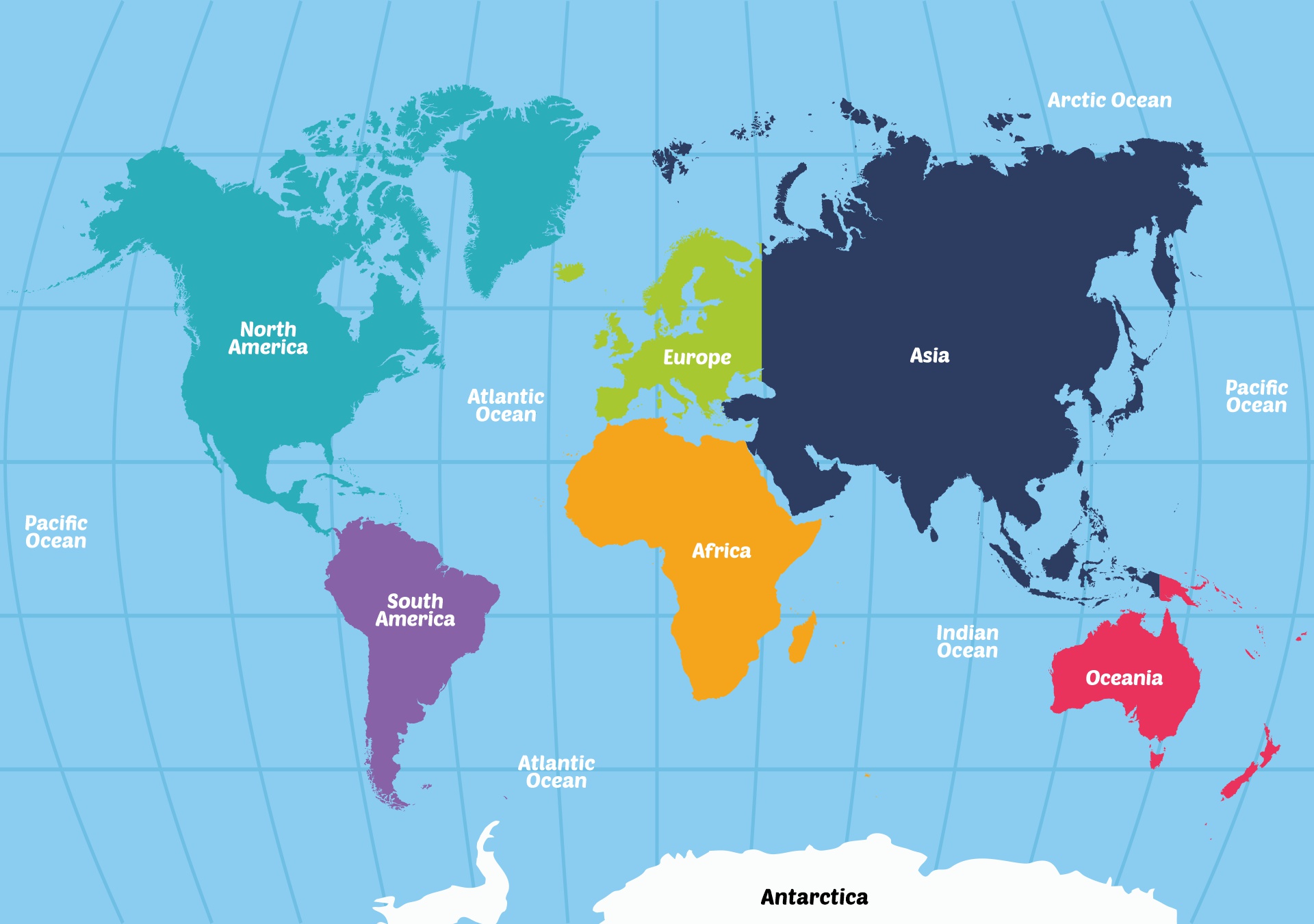 Colorful Full Page World Map Printable Colorful Full Page World Map Printable