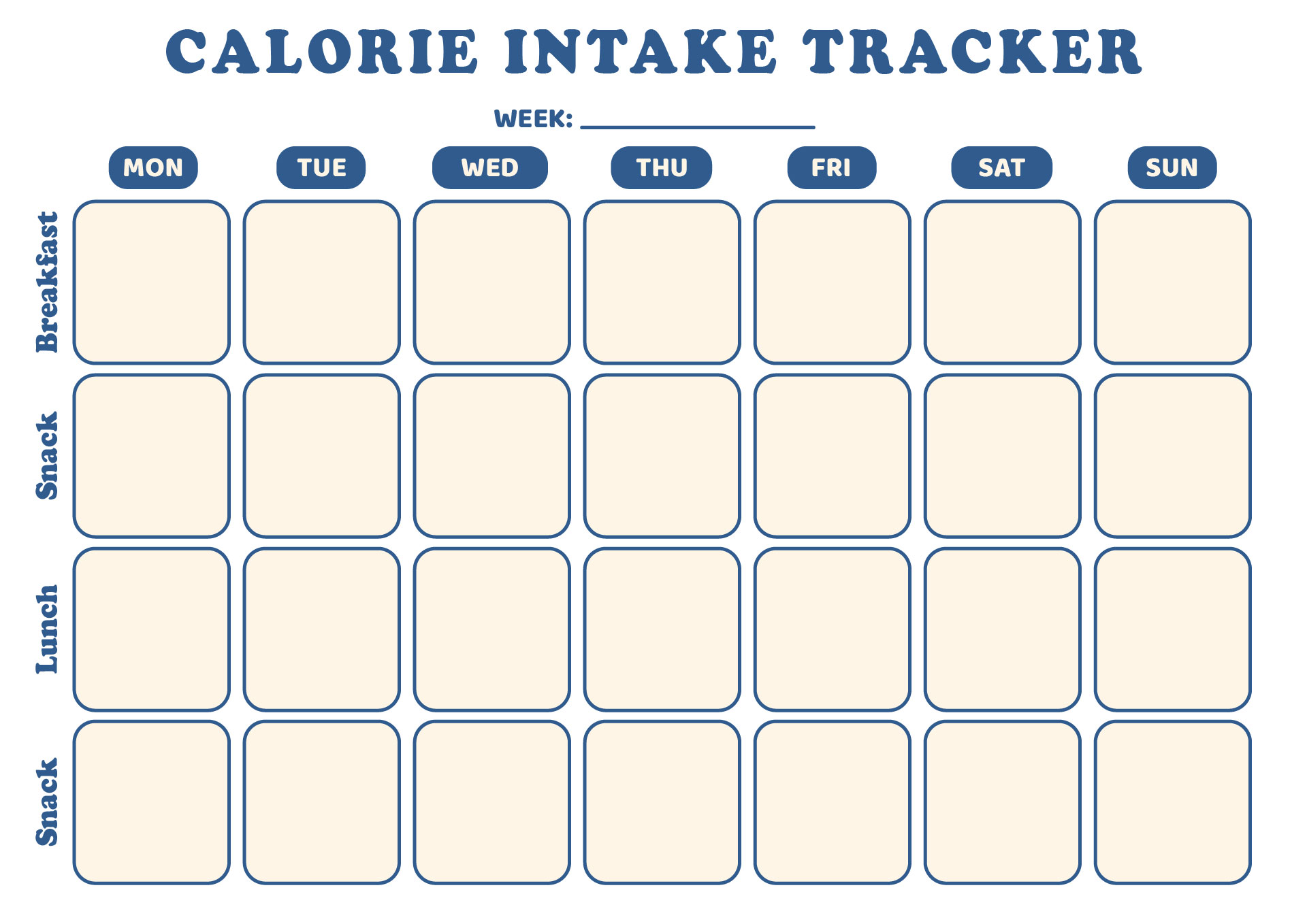 Daily Calorie Intake Printable Forms for Weight Loss Daily Calorie Intake Printable Forms for Weight Loss