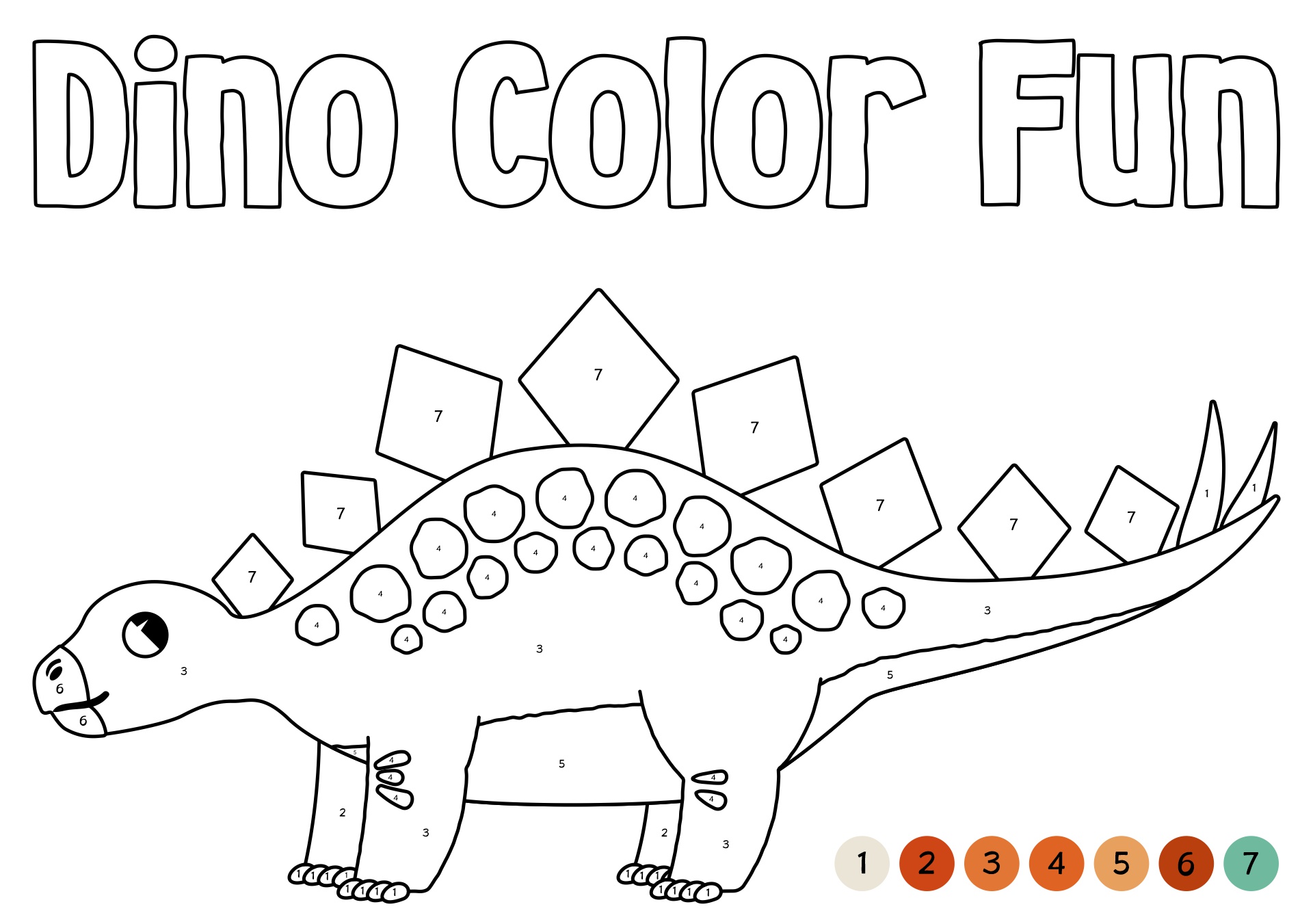 Dinosaurs Color by Number Worksheets for Kids Printable Dinosaurs Color by Number Worksheets for Kids Printable