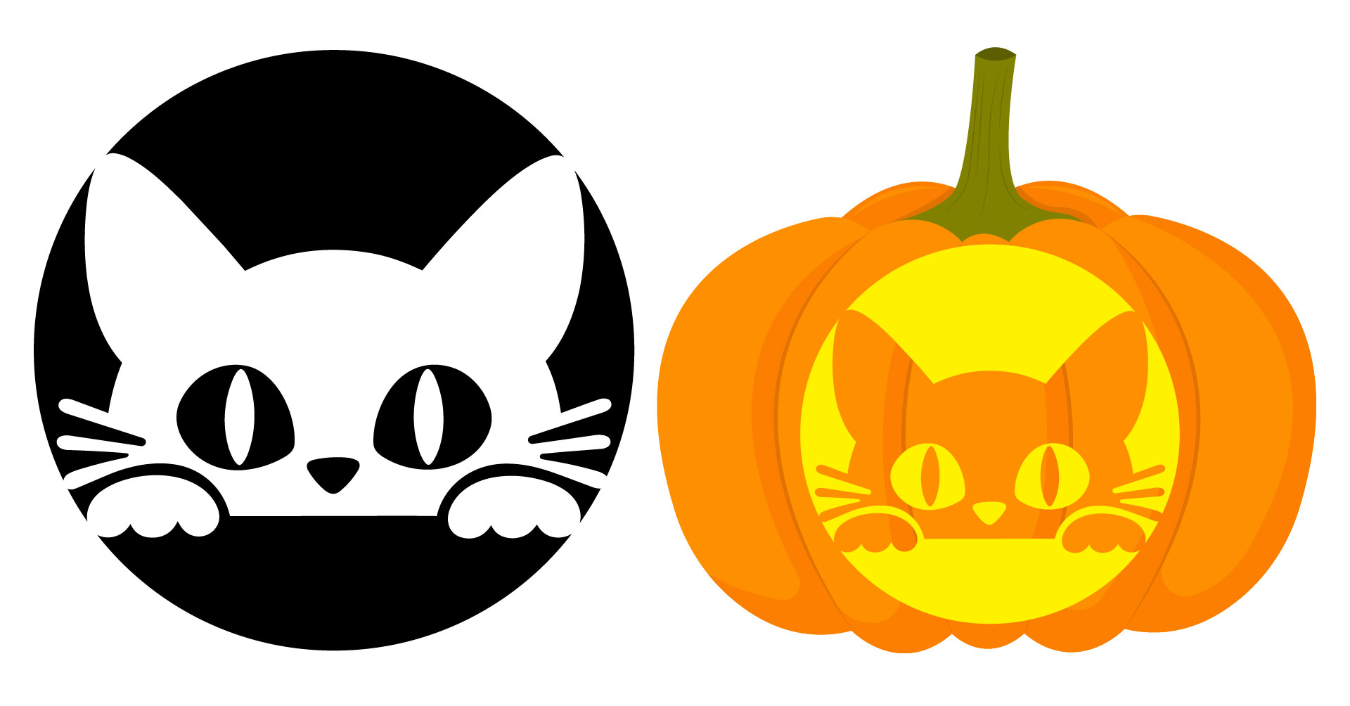 Easy Cat Pumpkin Carving Printable Pattern