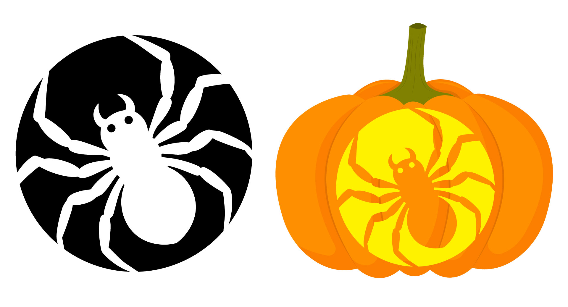 Easy Spider Pumpkin Carving Stencil Printables
