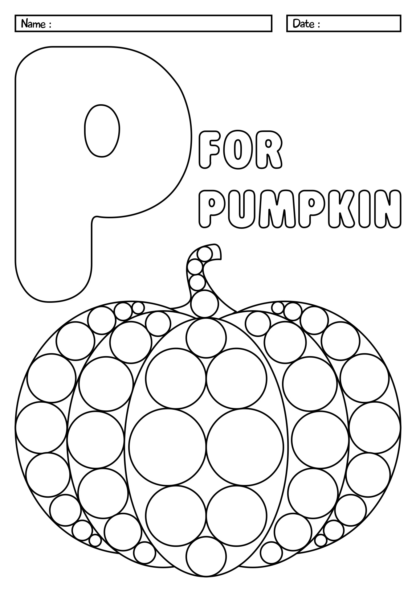 Fall Pumpkin Dot Marker Printable Fall Pumpkin Dot Marker Printable