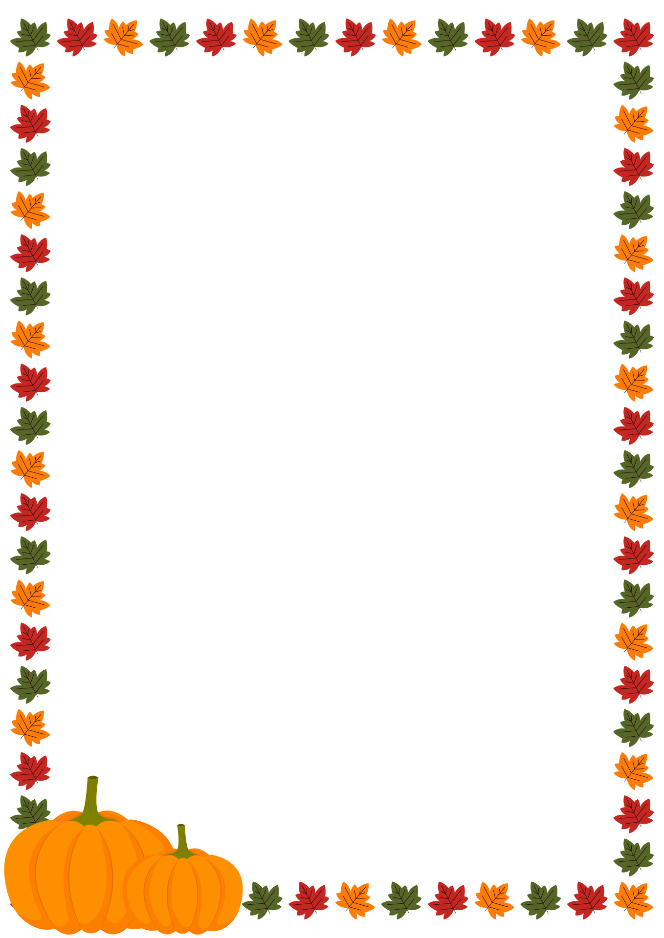 Fall Pumpkin Page Border for Classroom Fall Pumpkin Page Border for Classroom