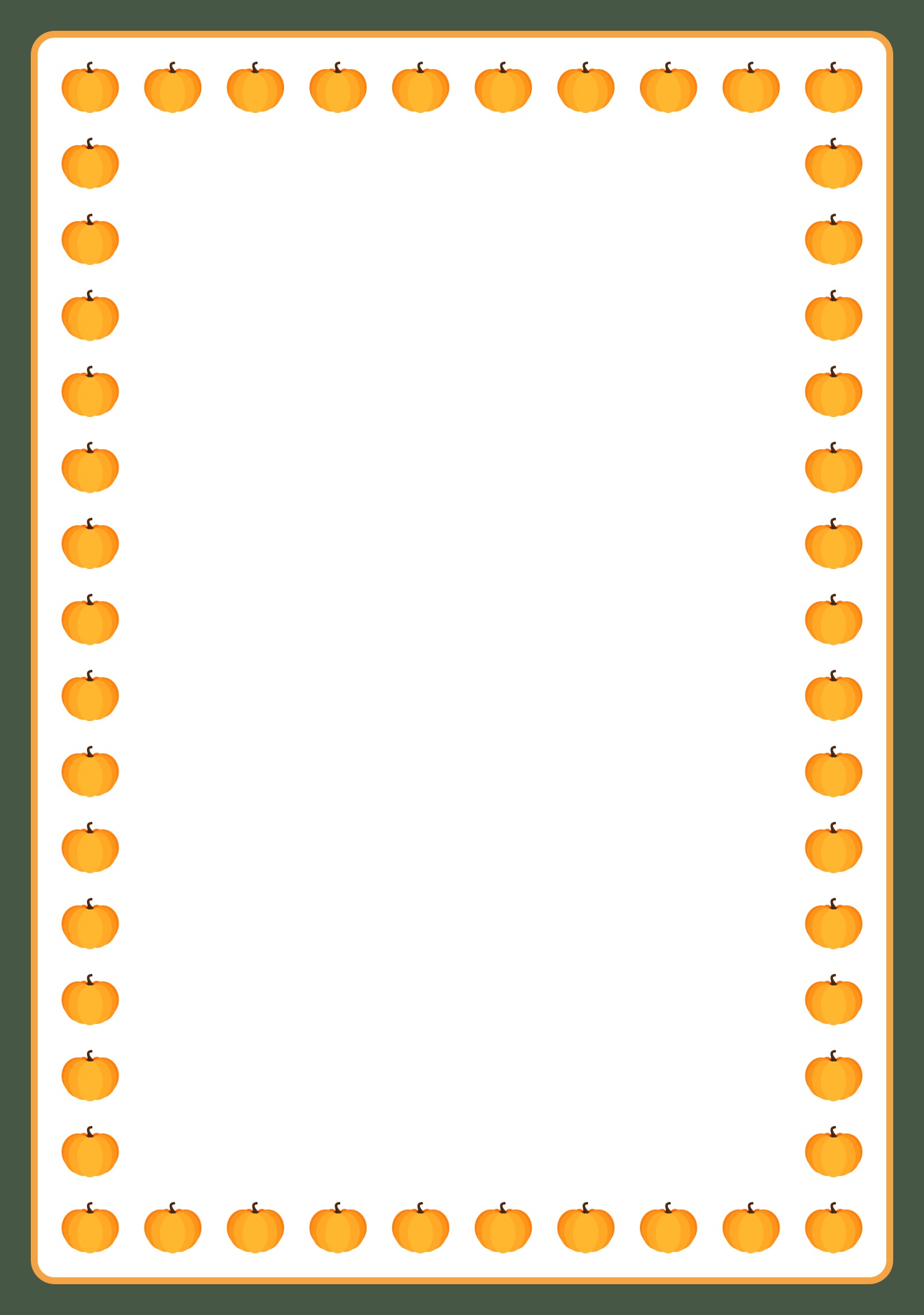 Fall Pumpkin Theme Page Border Printable Fall Pumpkin Theme Page Border Printable