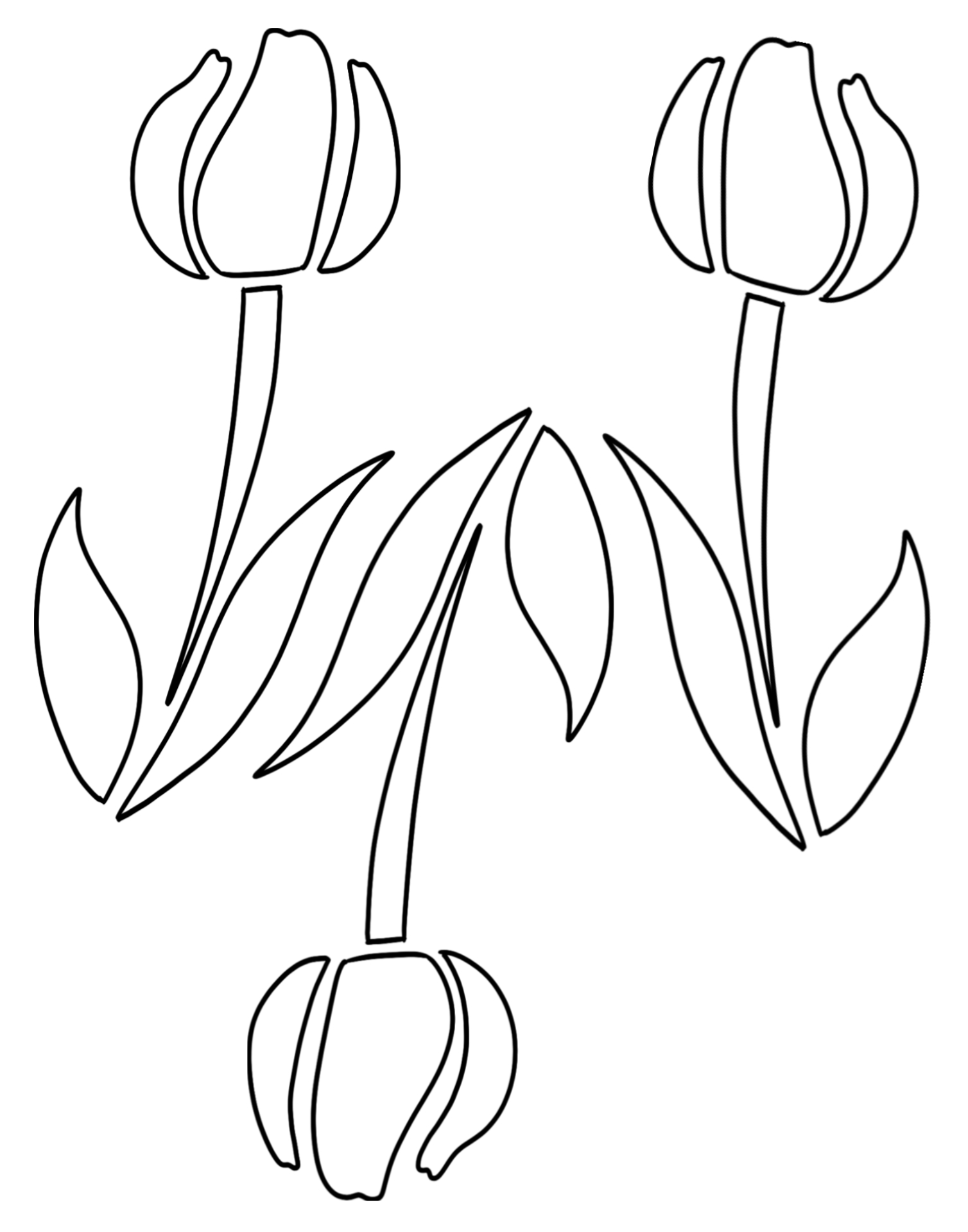 Floral Patterns Tulip Stencil Printable