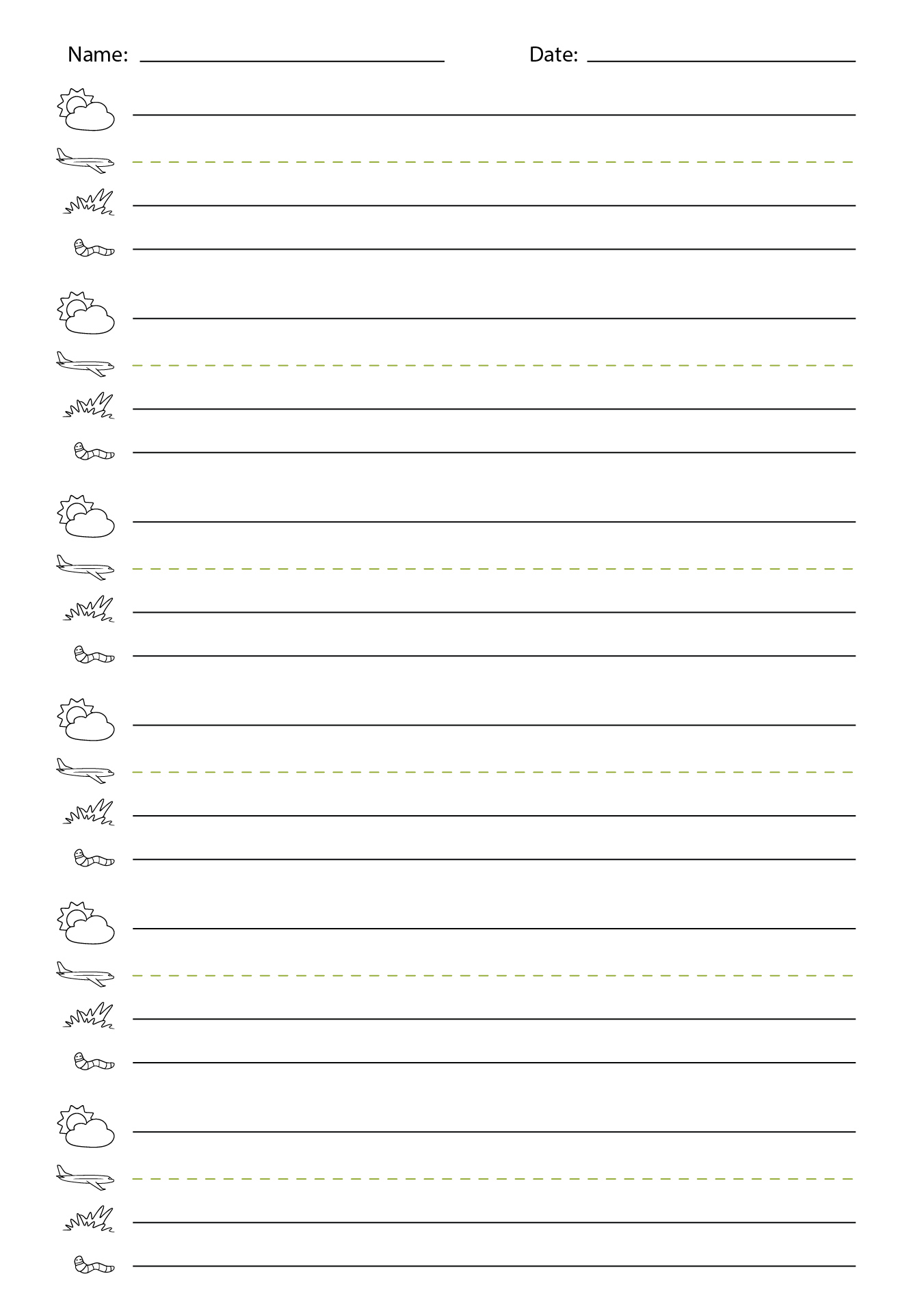 Fundations Lined Writing Paper for First Grade