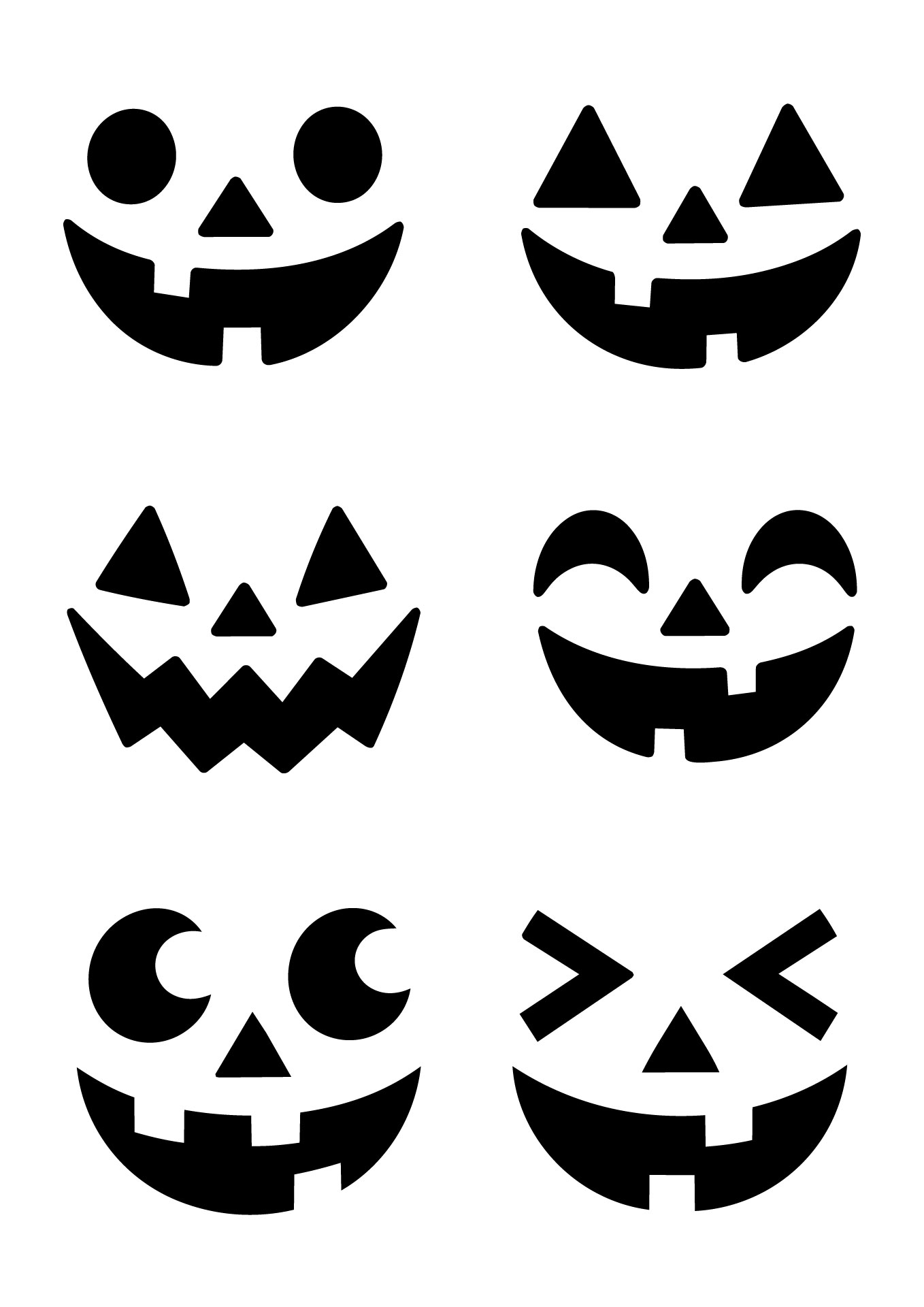 Halloween Jack-O-Lantern Faces Printables Halloween Jack-O-Lantern Faces Printables
