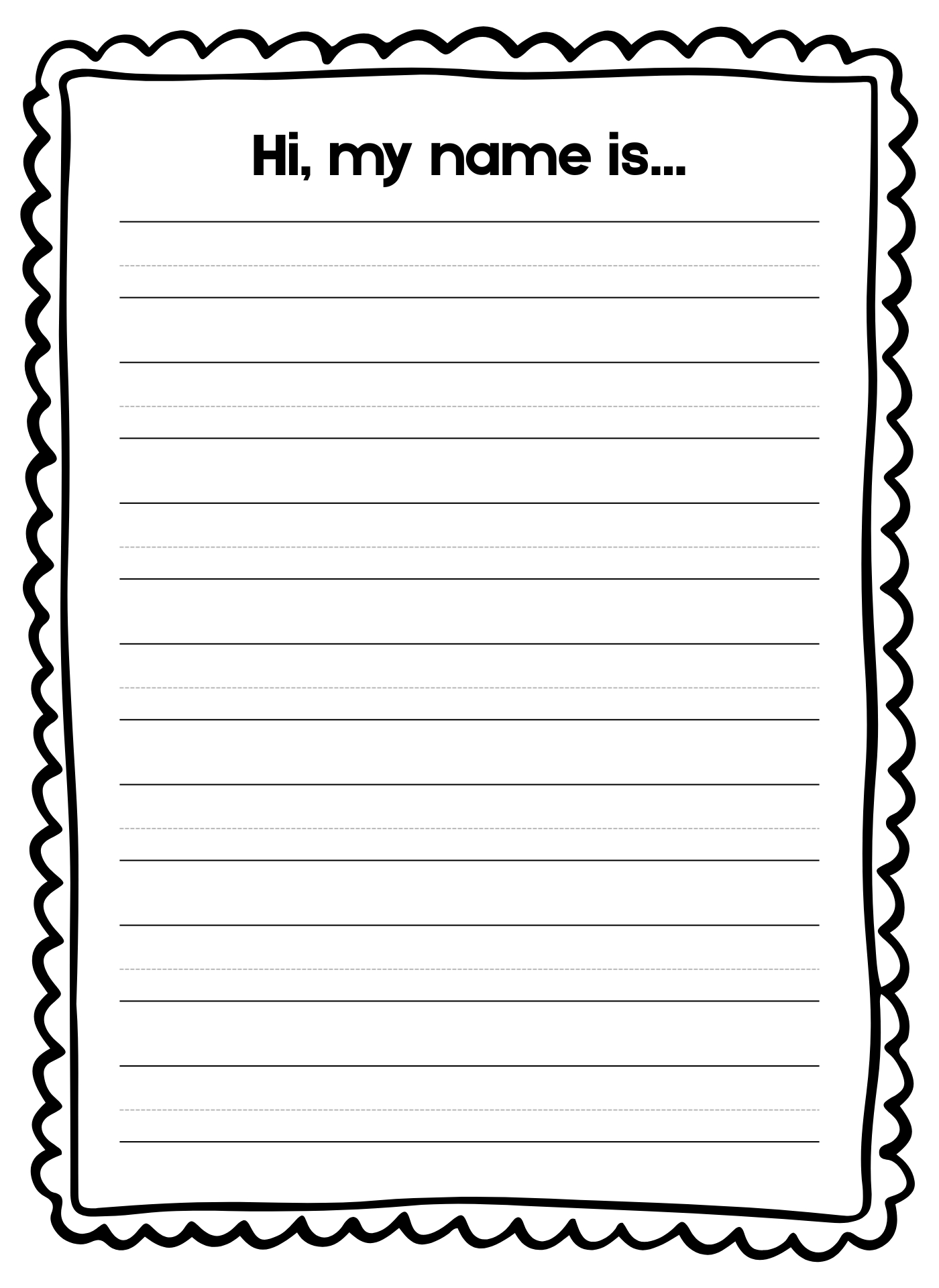 Handwriting Worksheets for Kindergarten Names