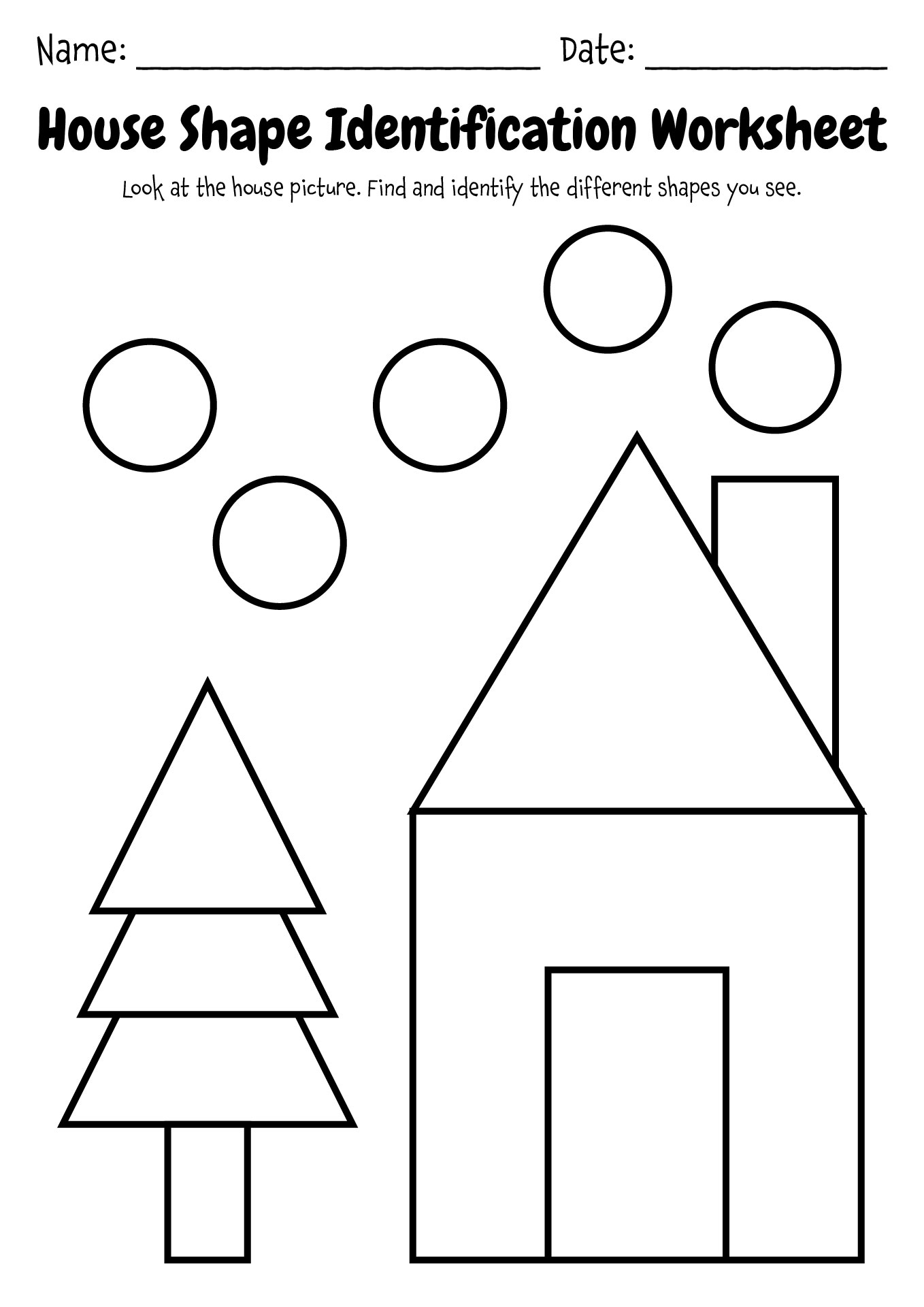 House Outlines Shape Identification Worksheets House Outlines Shape Identification Worksheets