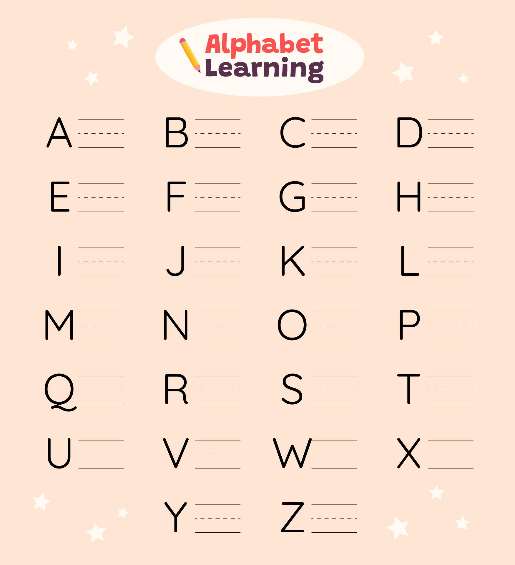 Kindergarten Alphabet Printable Learning Worksheets Kindergarten Alphabet Printable Learning Worksheets
