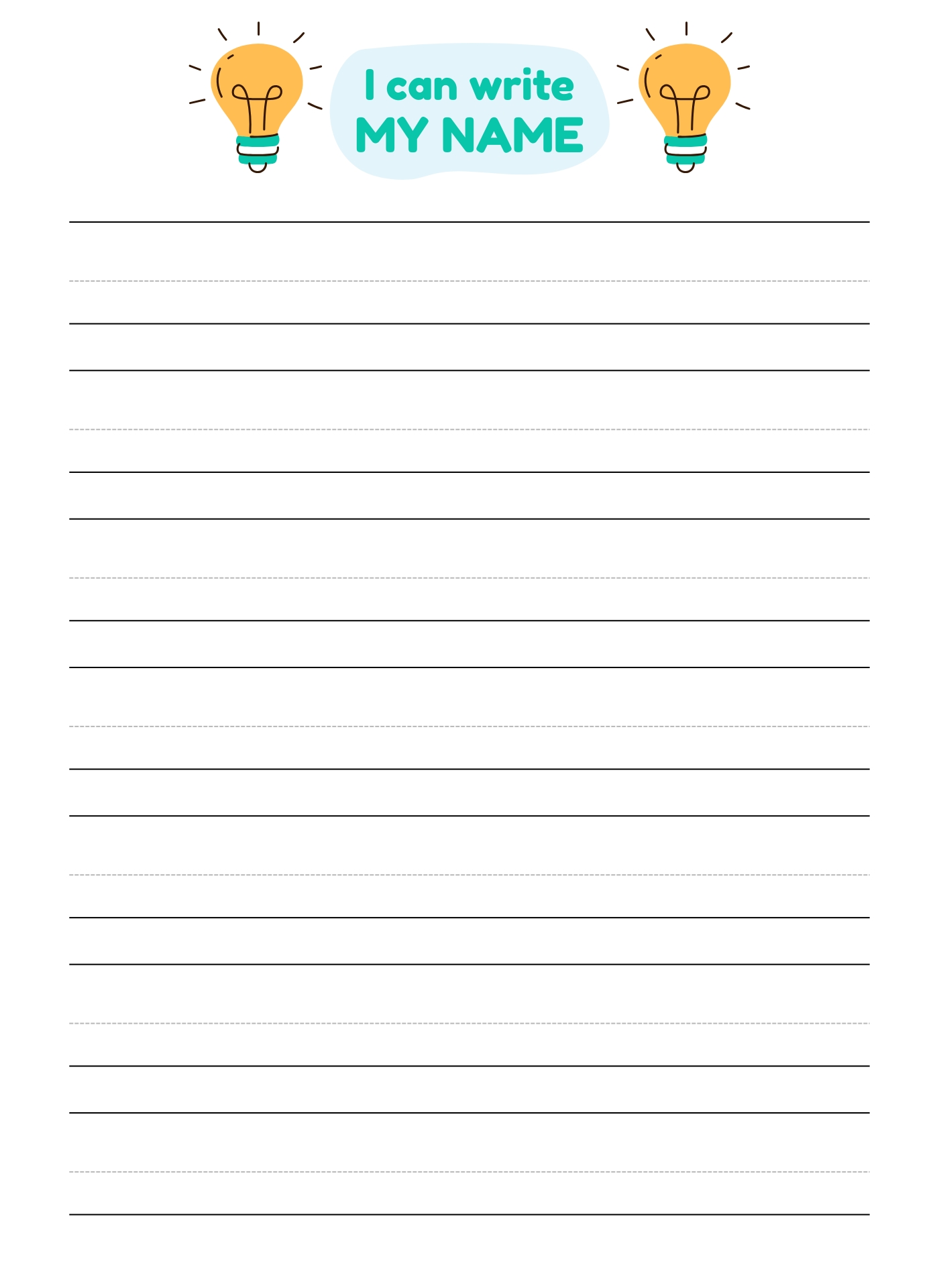 Kindergarten Name Tracing Worksheets