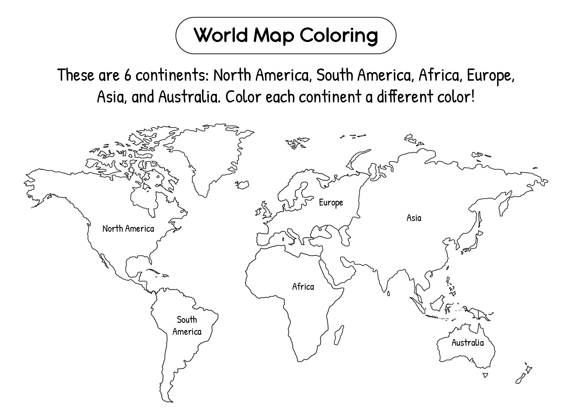 Labeled World Map Worksheet Printable Labeled World Map Worksheet Printable