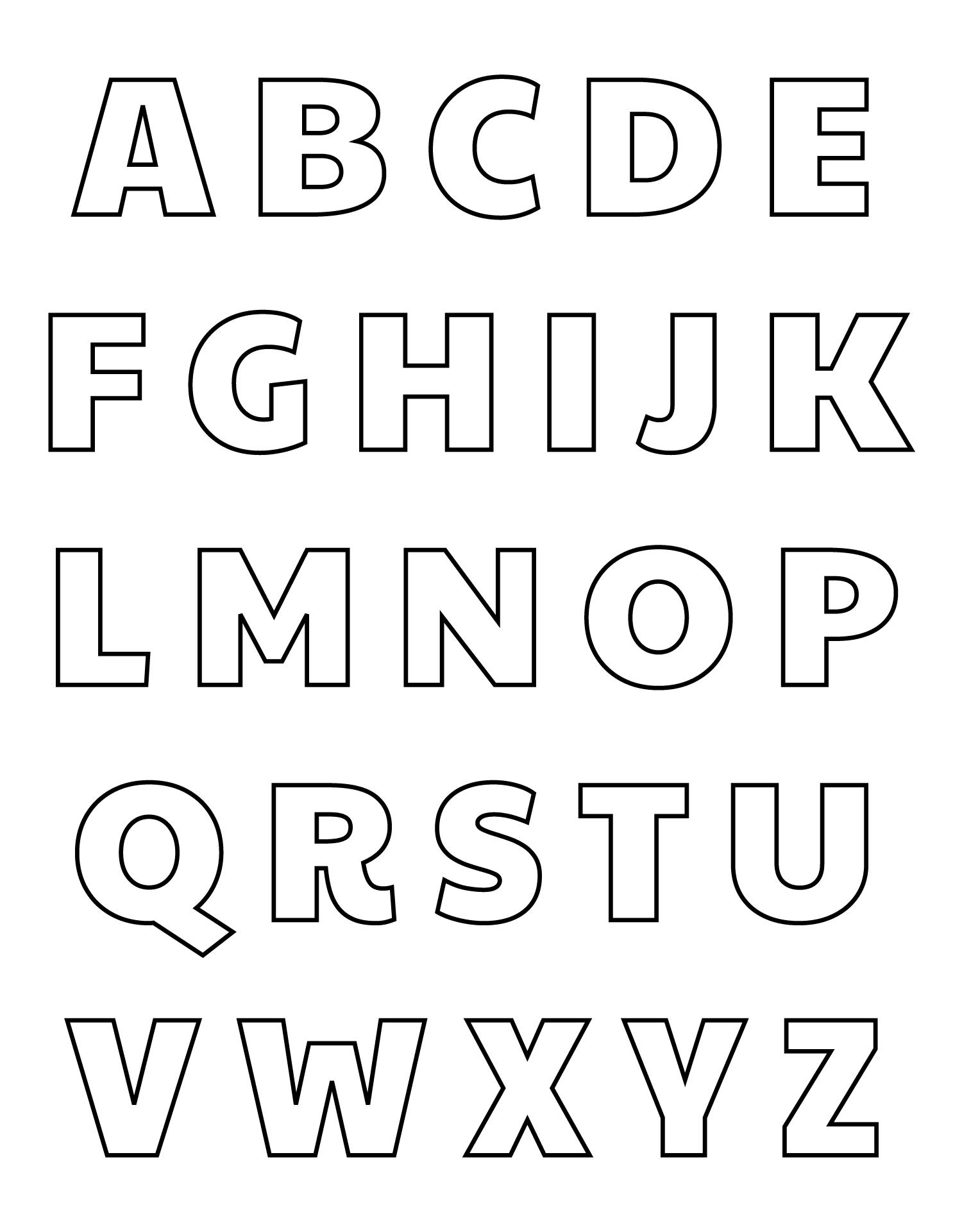 Large Blank Printable Alphabet Letters Large Blank Printable Alphabet Letters