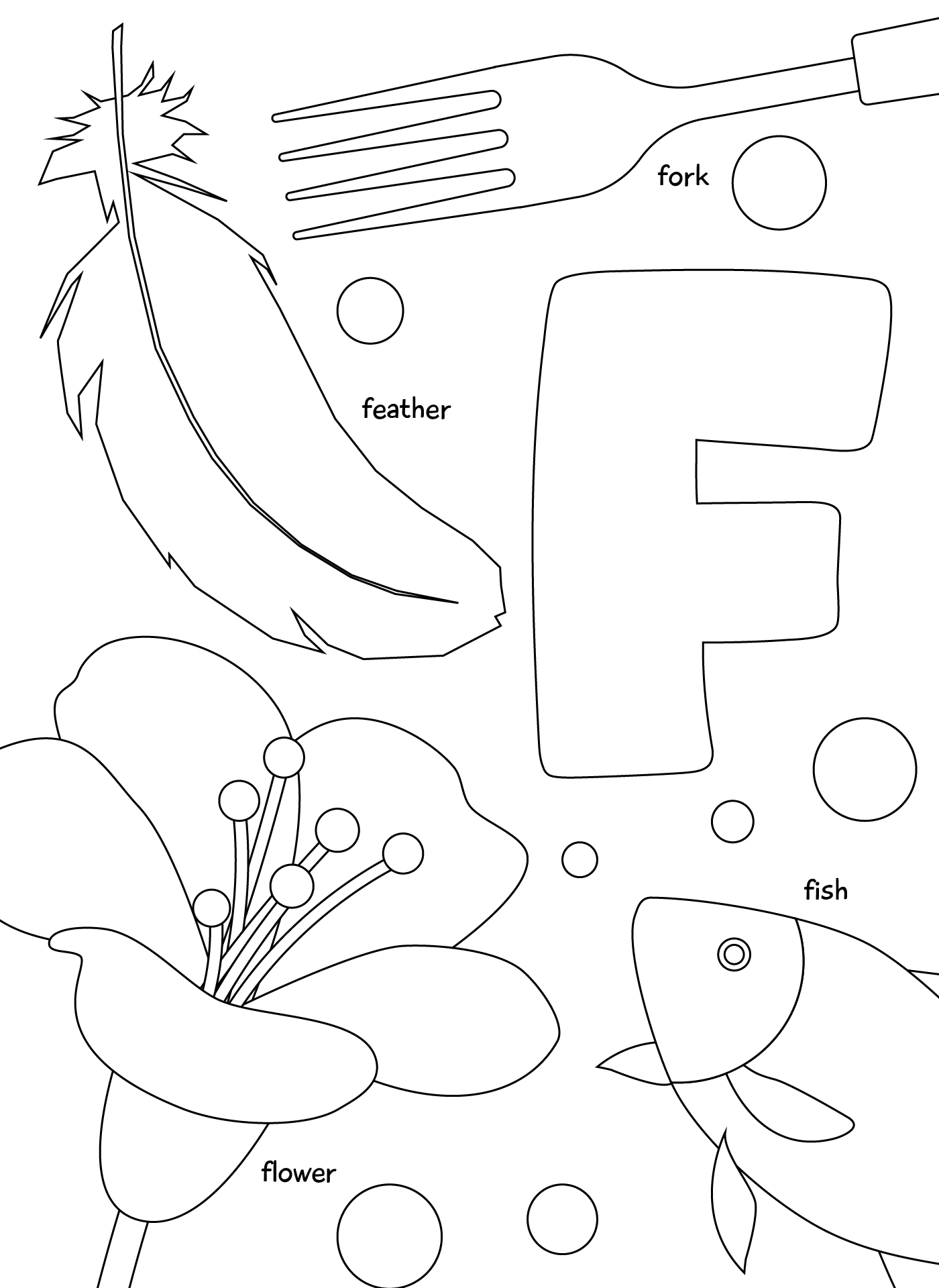 Letter F Coloring Page Printable