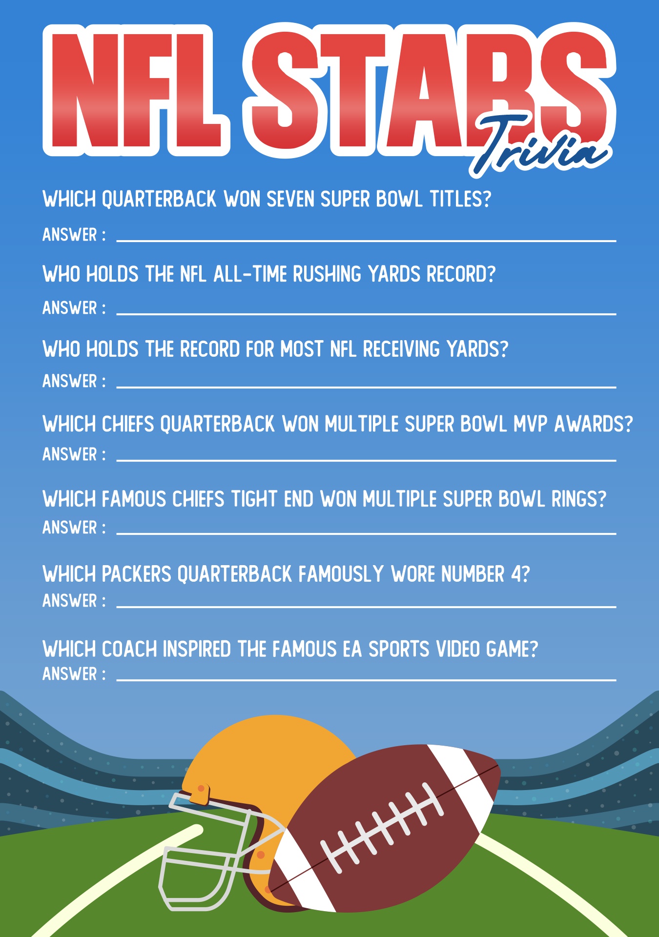 NFL Famous Players Quizzes