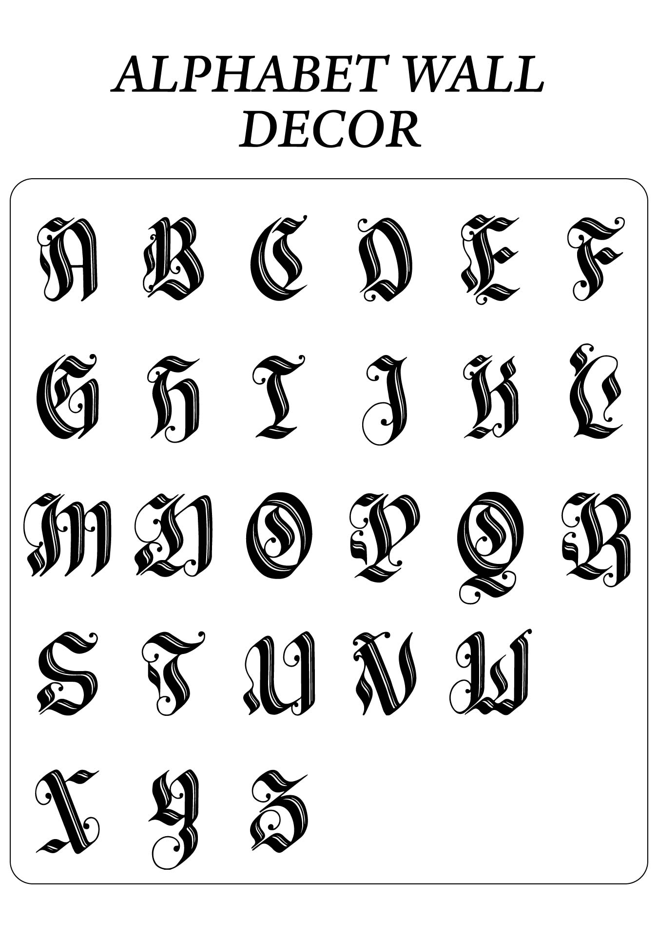 Oversized Letters A-Z for Wall Decor