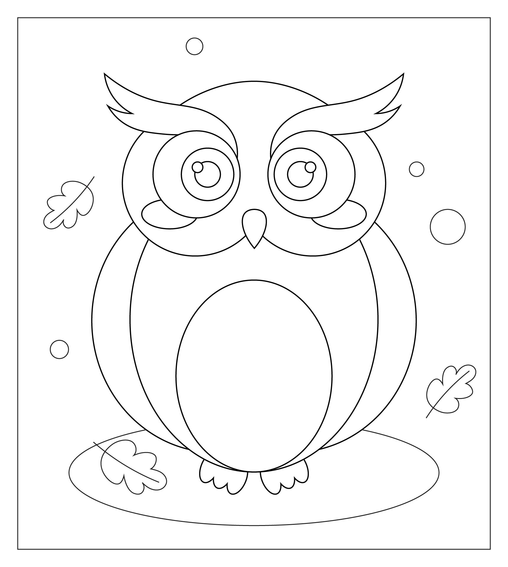 Owl Coloring Page for Toddlers Owl Coloring Page for Toddlers