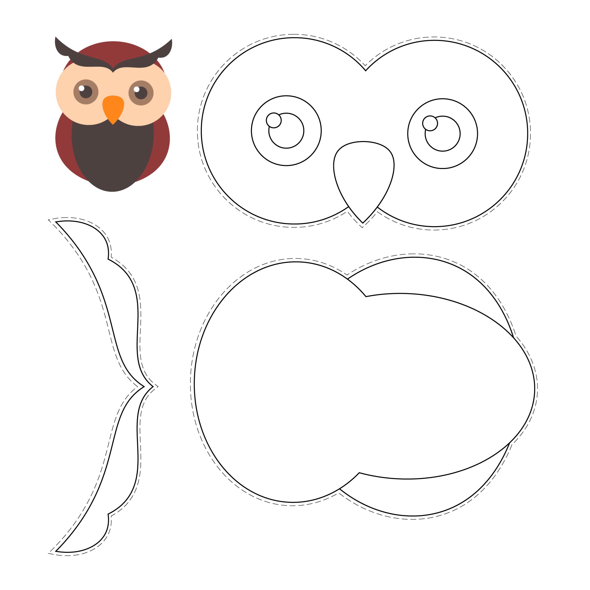 Owl Cut Out Worksheet for Kindergarten Owl Cut Out Worksheet for Kindergarten