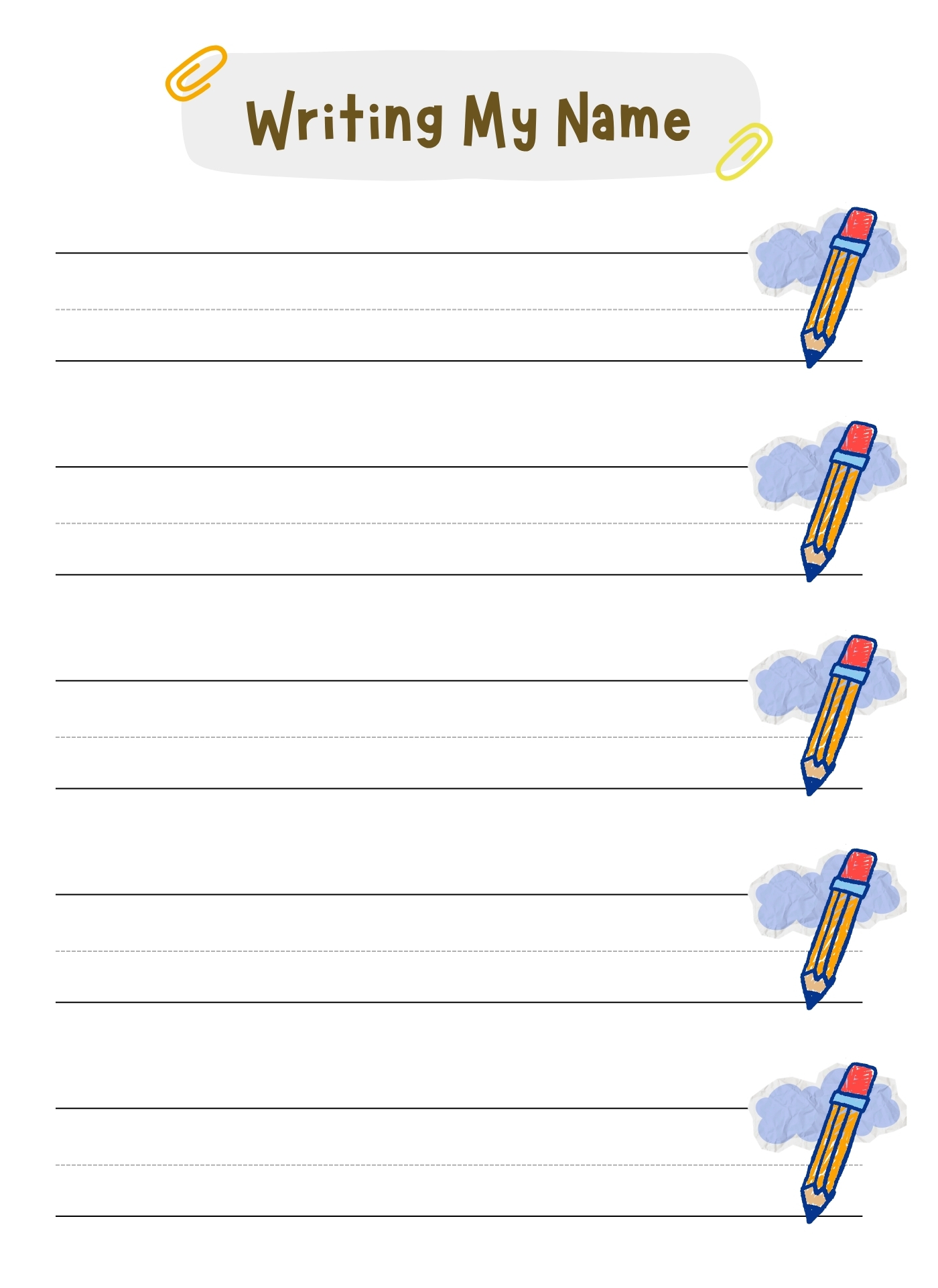 Preschool Monthly Name Tracing Sheets