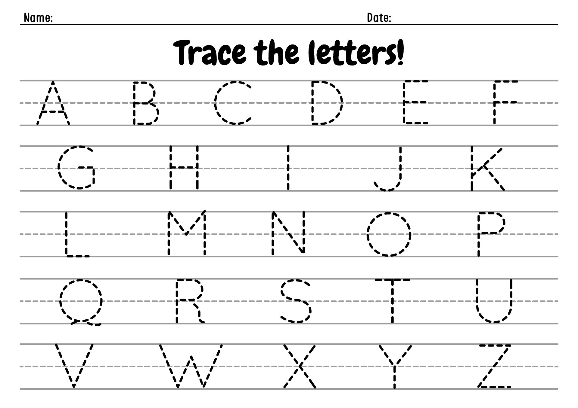 Preschool Traceable Alphabet Sheets Preschool Traceable Alphabet Sheets