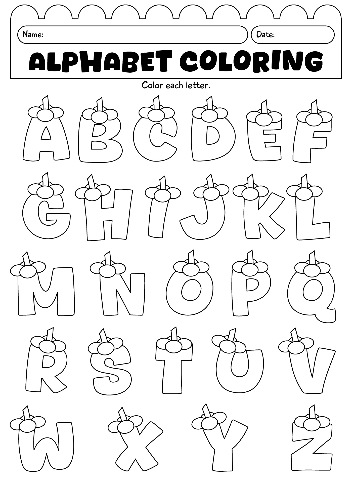 Printable Alphabet Letters for Coloring Printable Alphabet Letters for Coloring