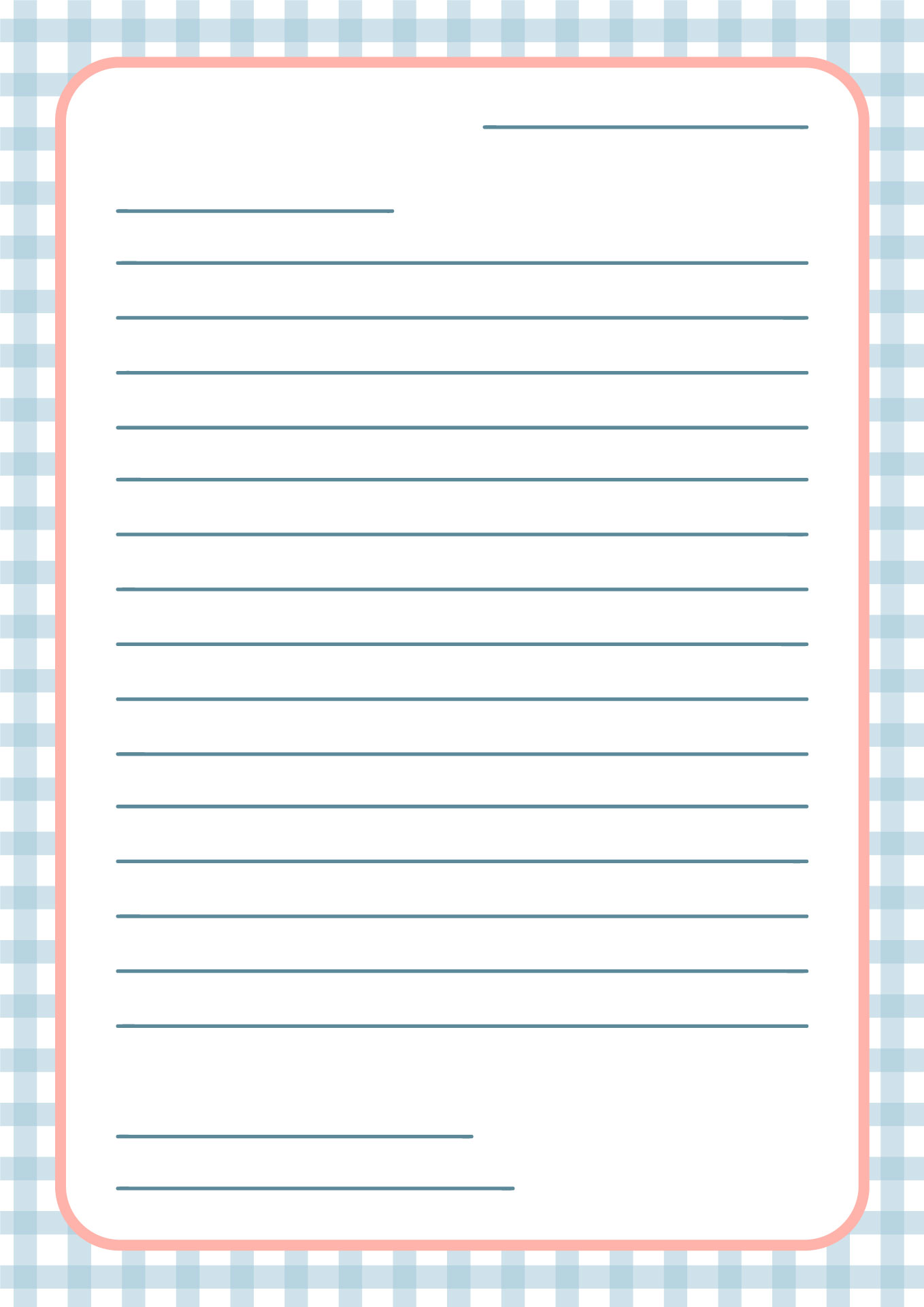 Printable Blank Friendly Letter Format for Kids