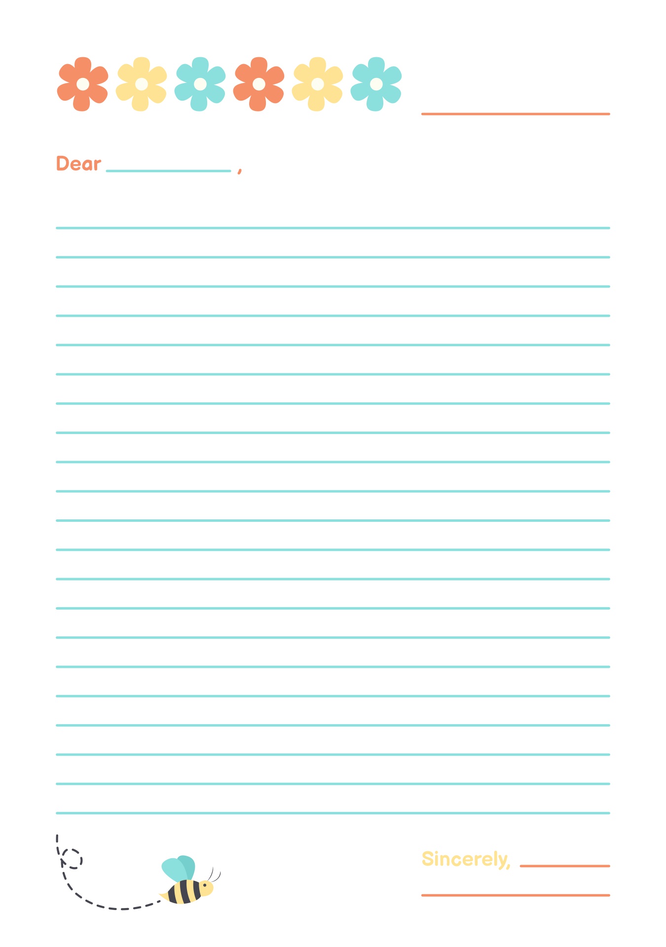 Printable Blank Letter for Kids