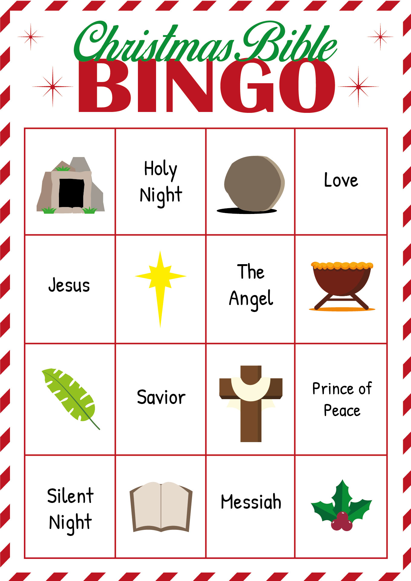 Printable Christmas Bible Bingo for Sunday School Printable Christmas Bible Bingo for Sunday School