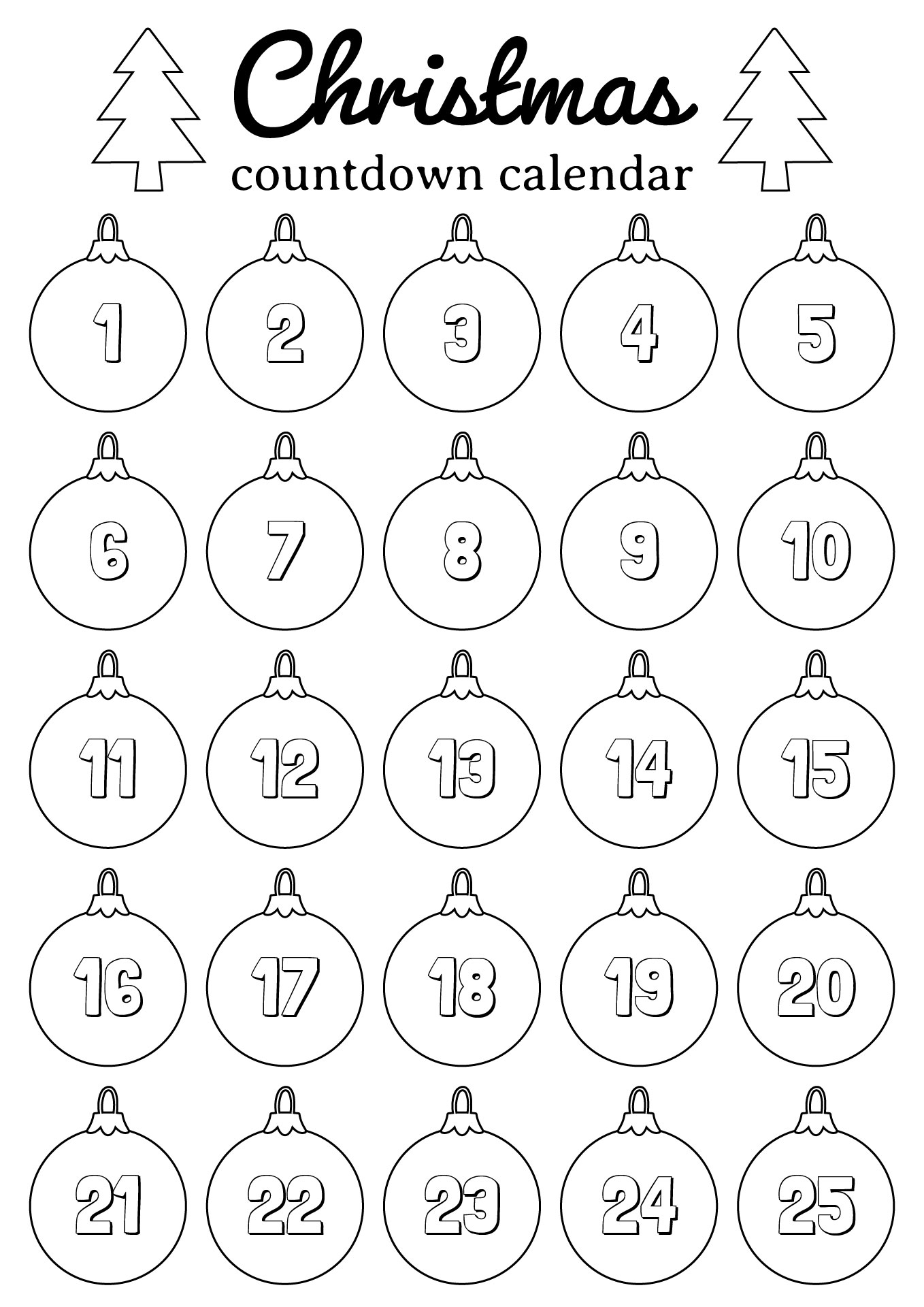 Printable Christmas Countdown Calendar Printable Christmas Countdown Calendar