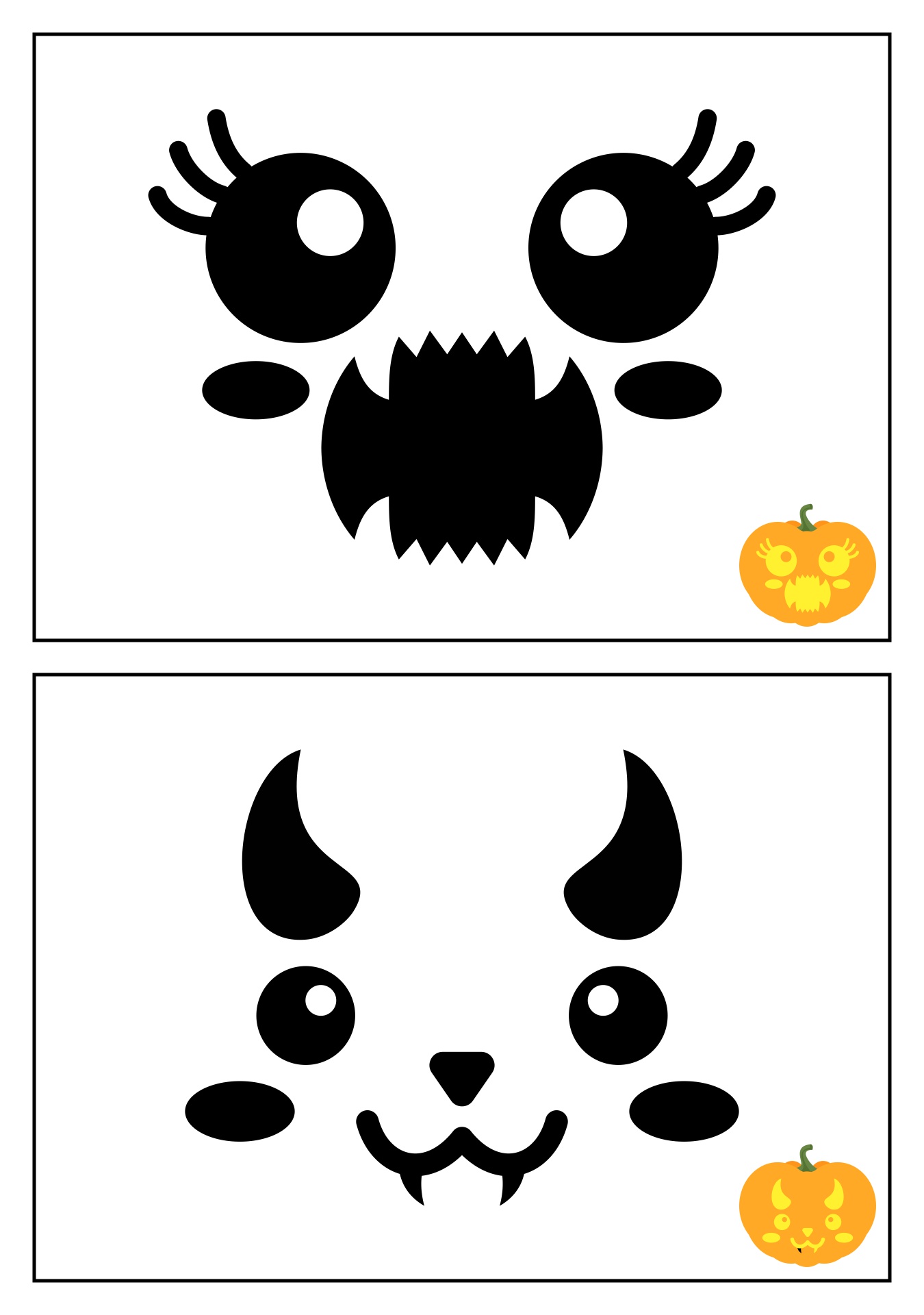 Printable Cute Pumpkin Faces for Carving
