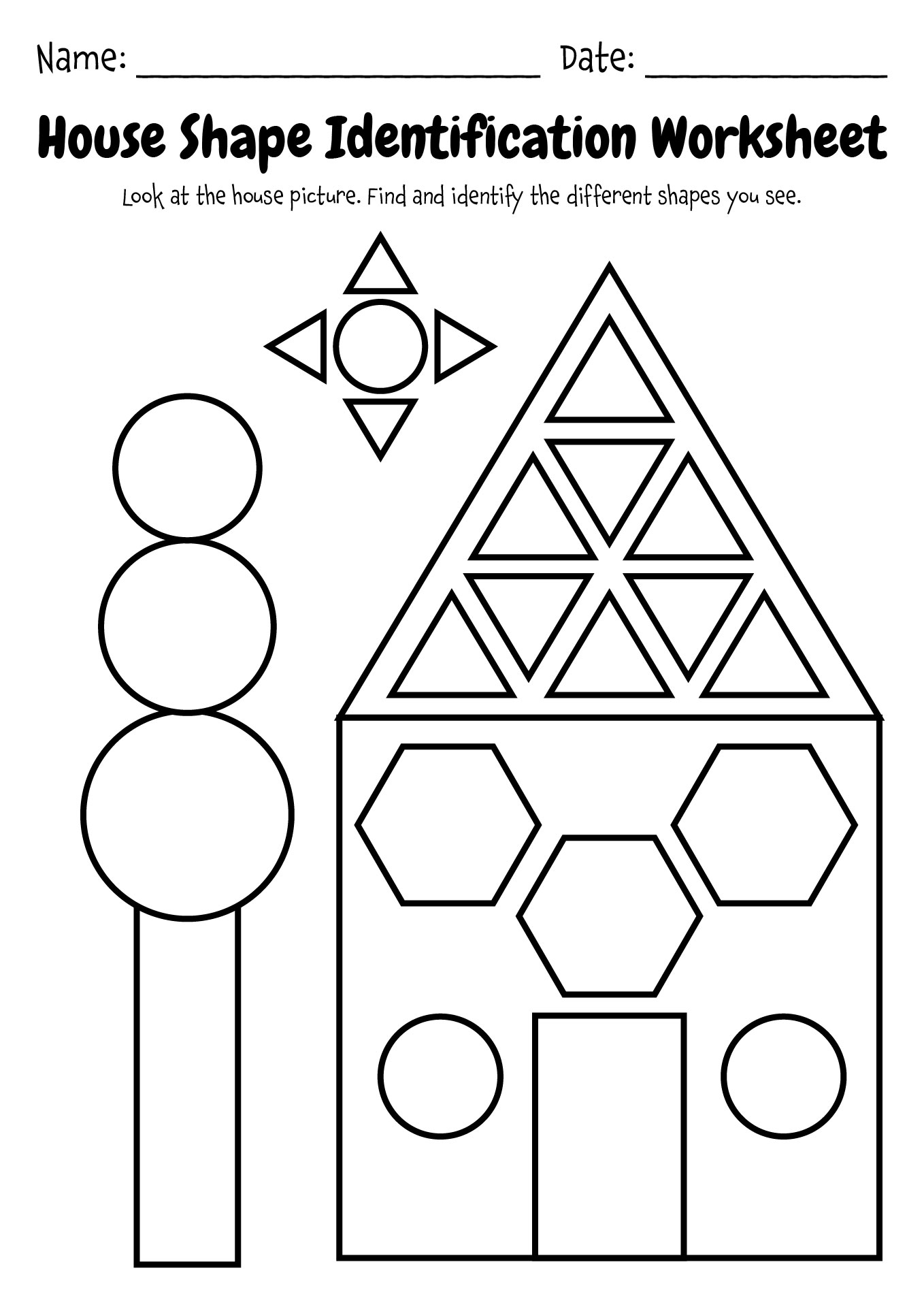 Printable House-Themed Geometry Worksheets Printable House-Themed Geometry Worksheets