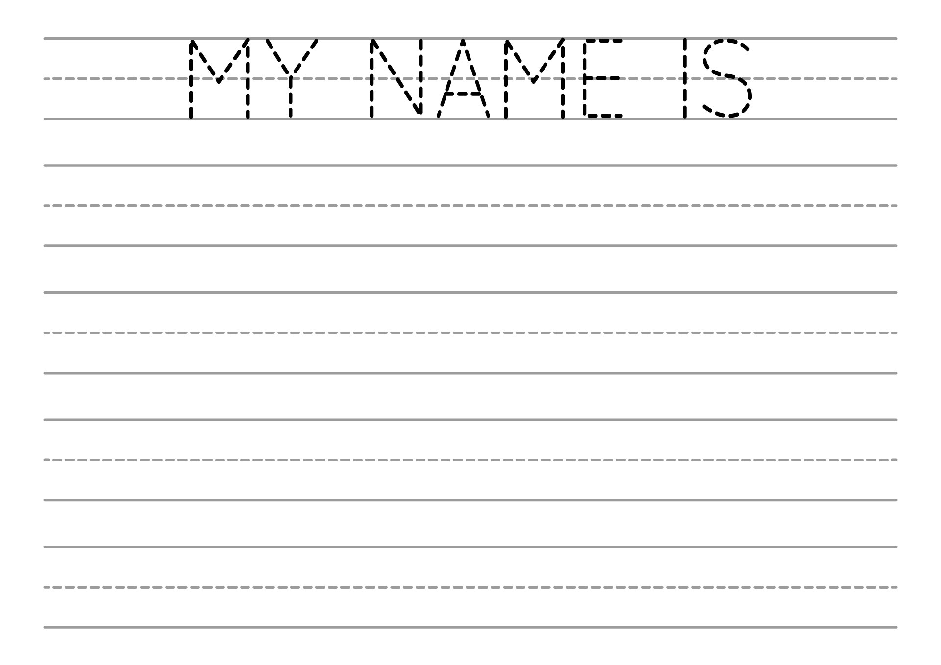 Printable Kindergarten Name Tracing Worksheets
