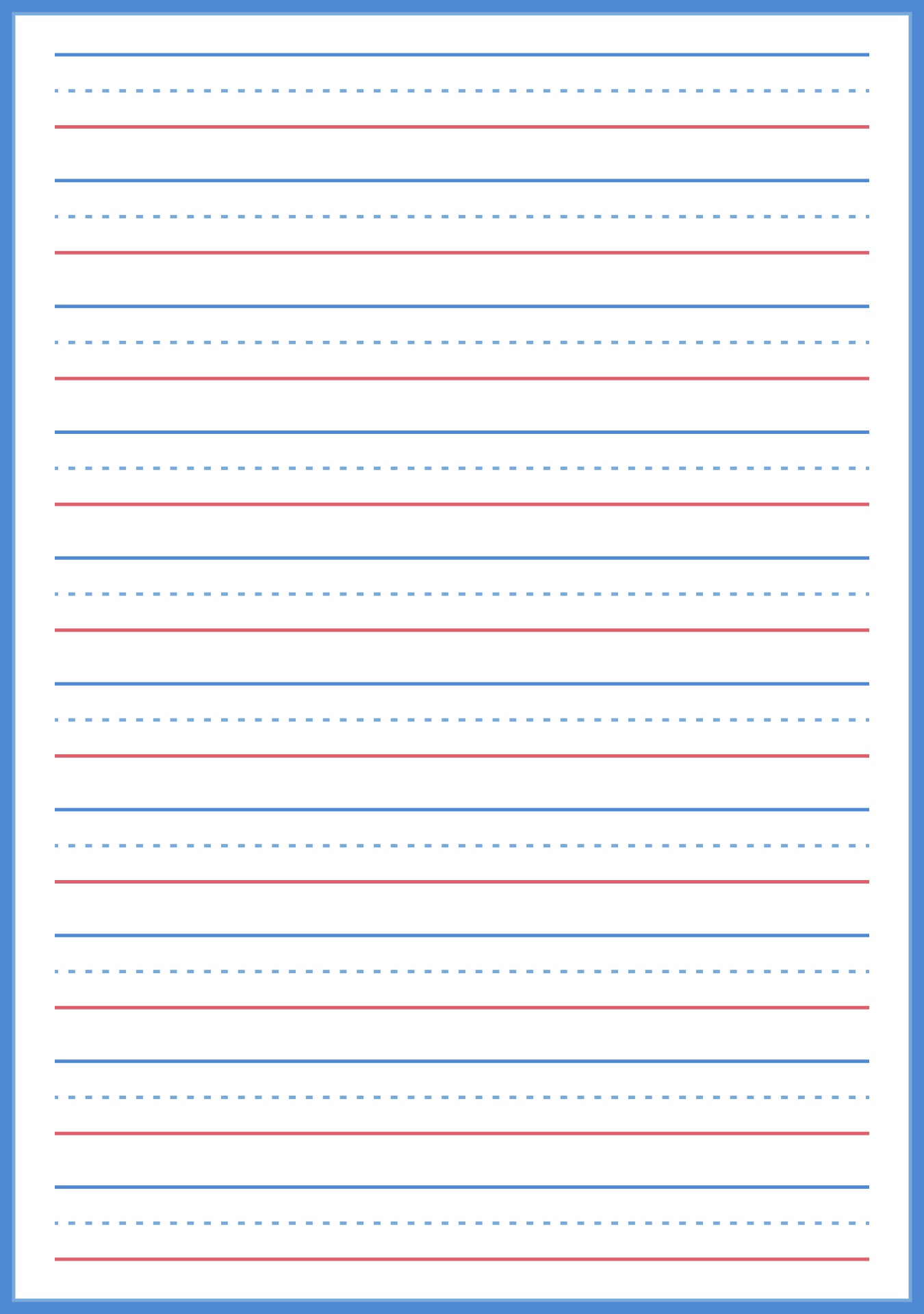 Printable Lined Paper for Handwriting Practice Printable Lined Paper for Handwriting Practice