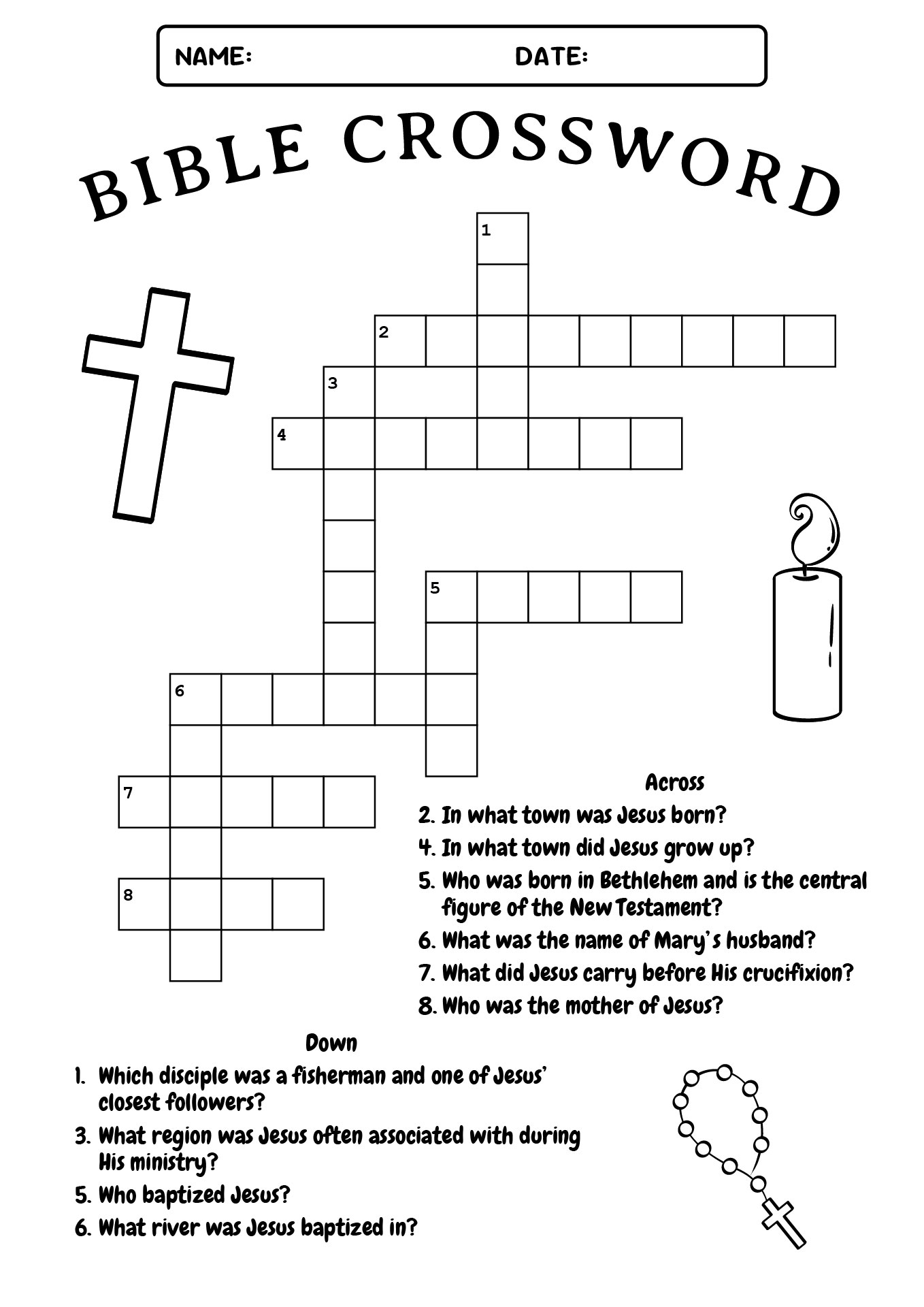 Printable New Testament Crossword Puzzles
