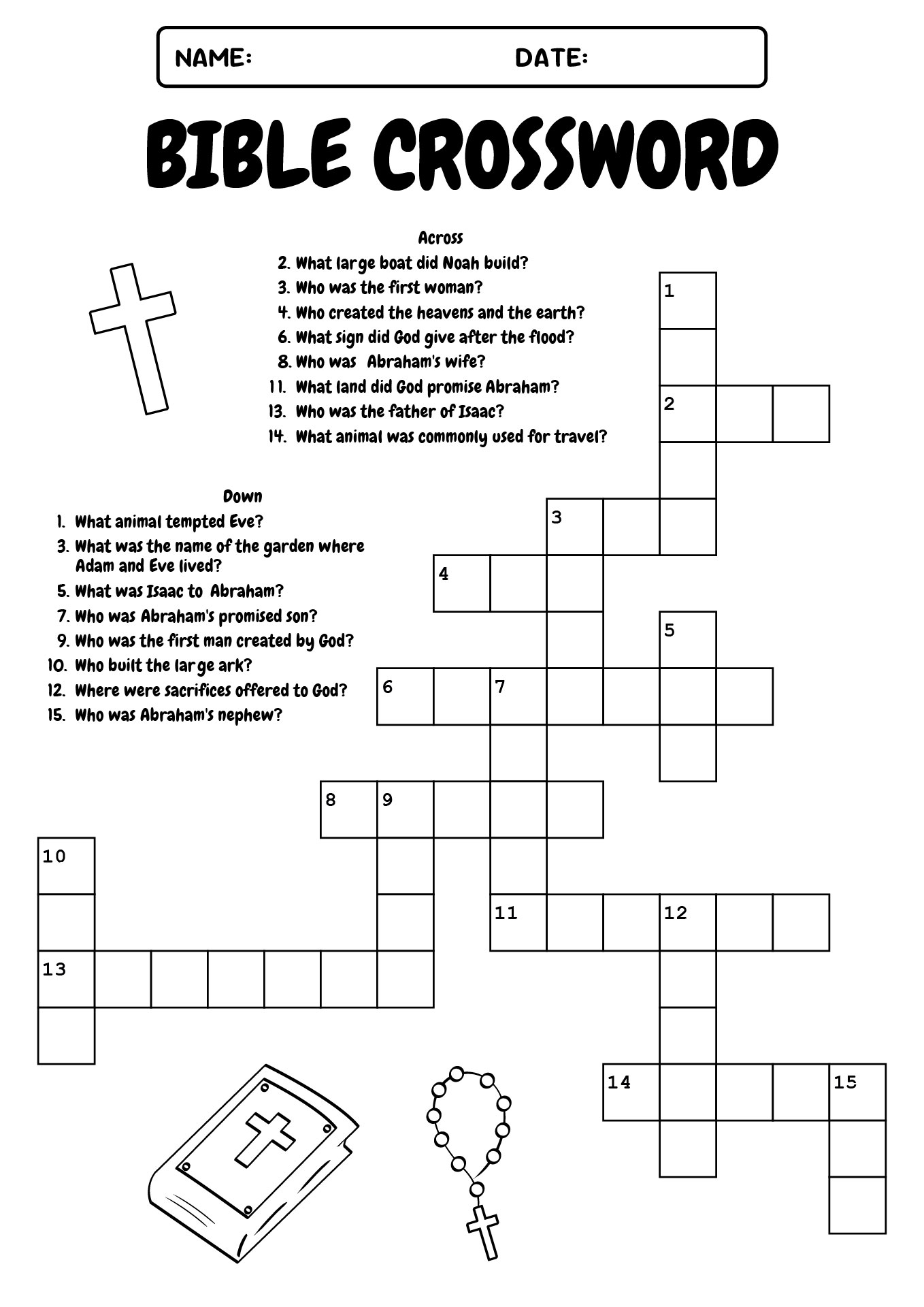 Printable Old Testament Crossword Puzzles