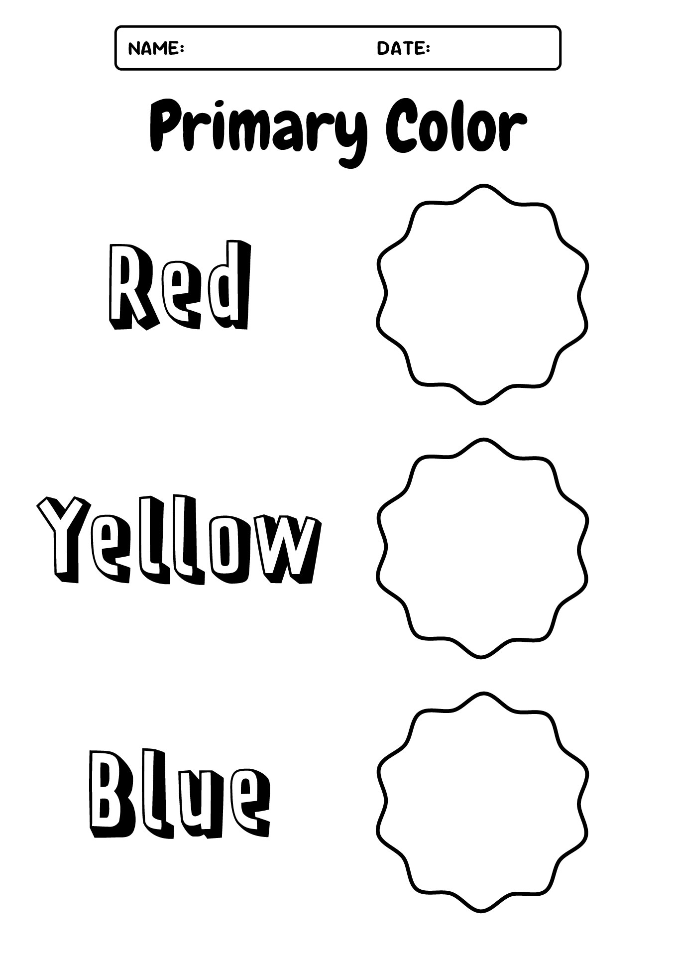 Printable Primary Colors Activities for Preschool