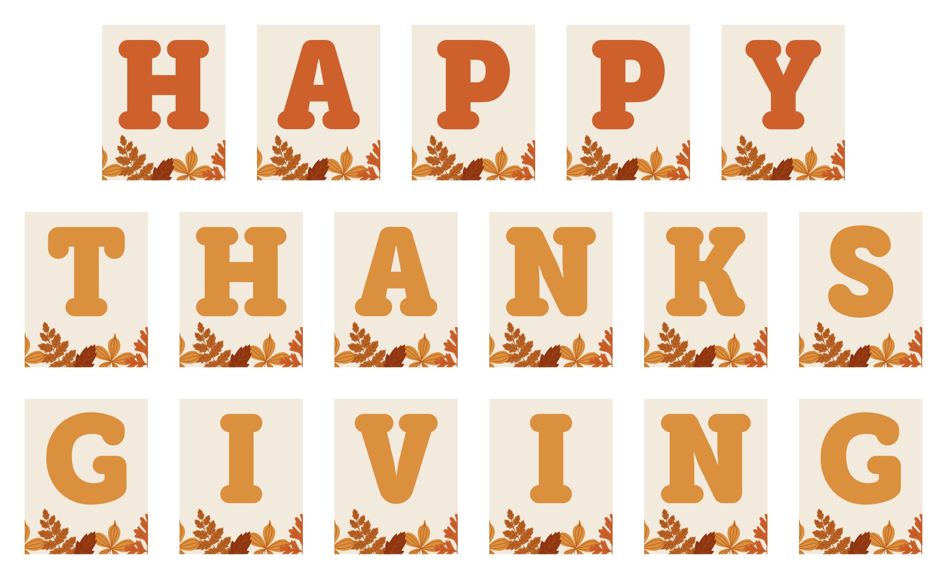 Printable Thanksgiving Letter Banners Printable Thanksgiving Letter Banners