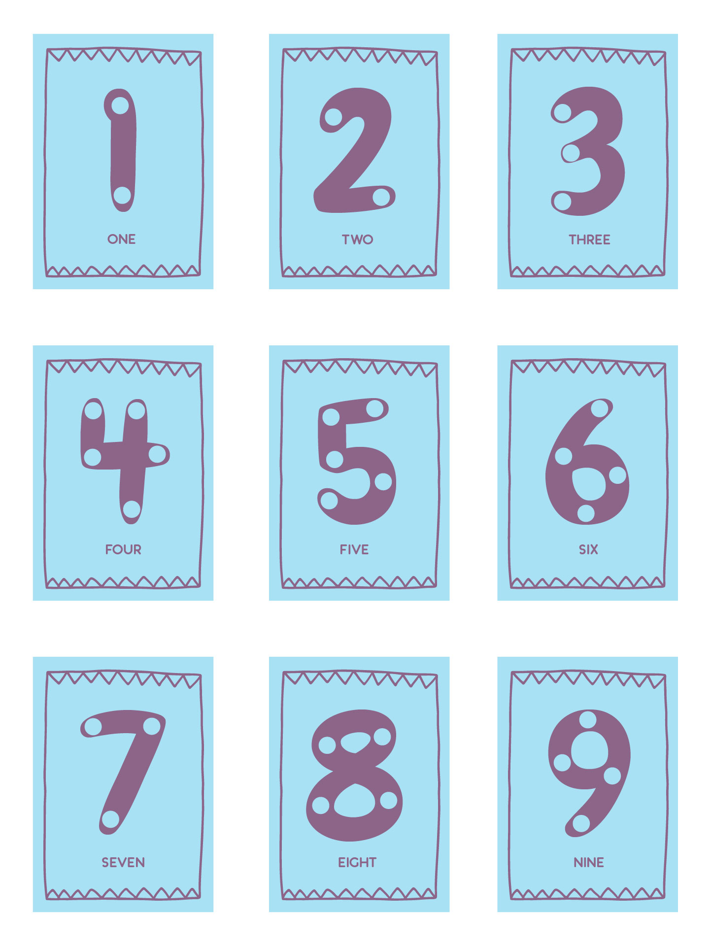 Printable TouchMath Number Cards for First Grade Printable TouchMath Number Cards for First Grade