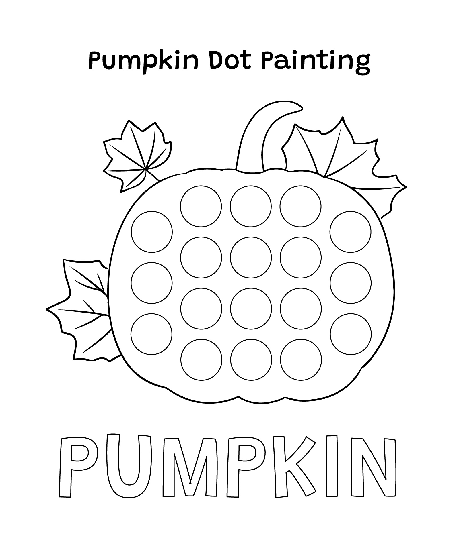Pumpkin Dot Marker Coloring Page Pumpkin Dot Marker Coloring Page