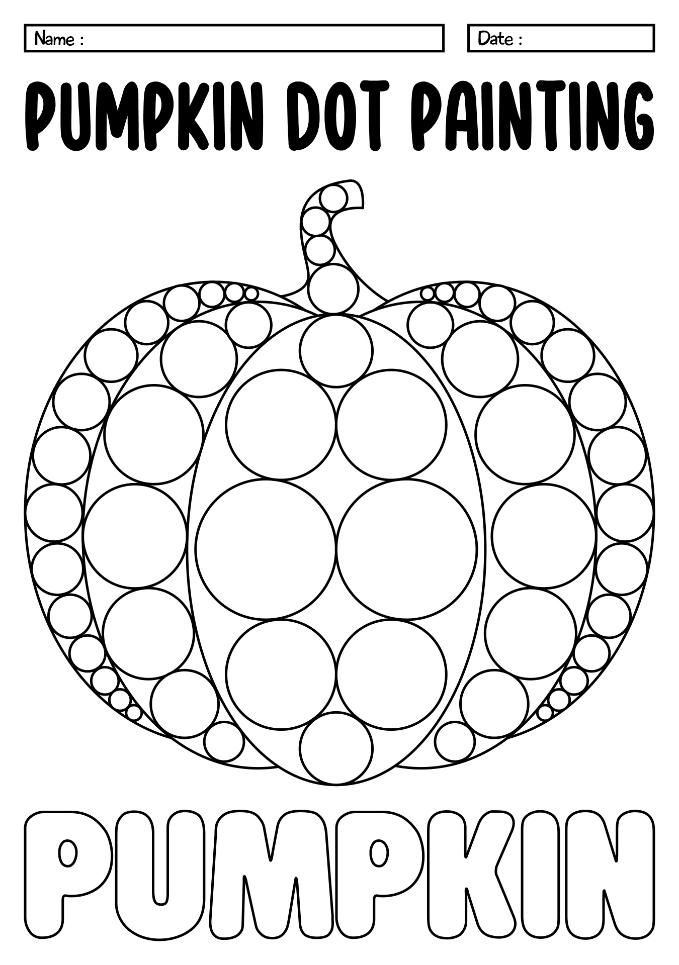 Pumpkin Dot Marker Printable Activity Sheet Pumpkin Dot Marker Printable Activity Sheet