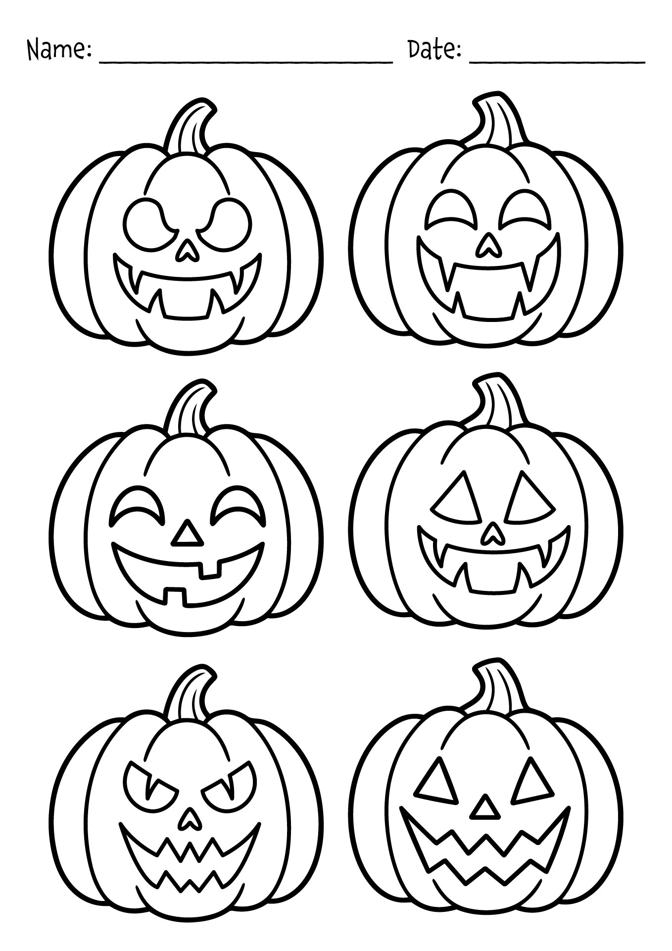 Pumpkin Faces Coloring Sheets Pumpkin Faces Coloring Sheets