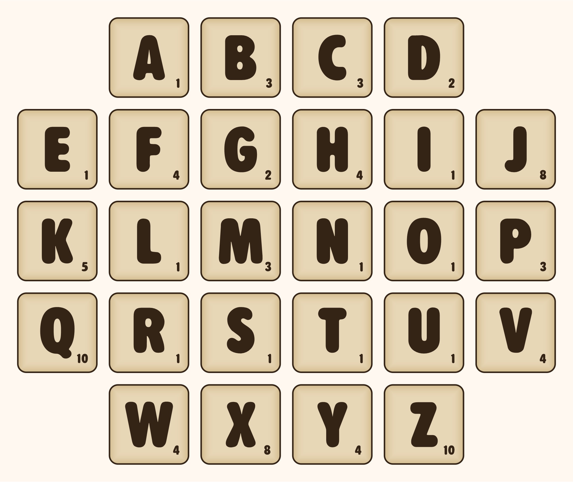 Scrabble Letter Tiles Printable Cutouts