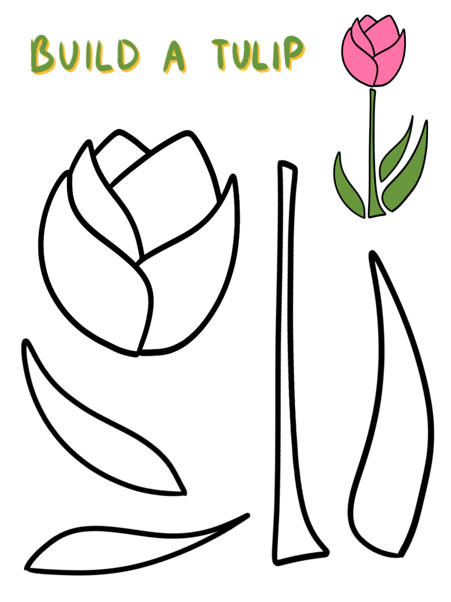 Spring Theme Tulip Stencil Printable