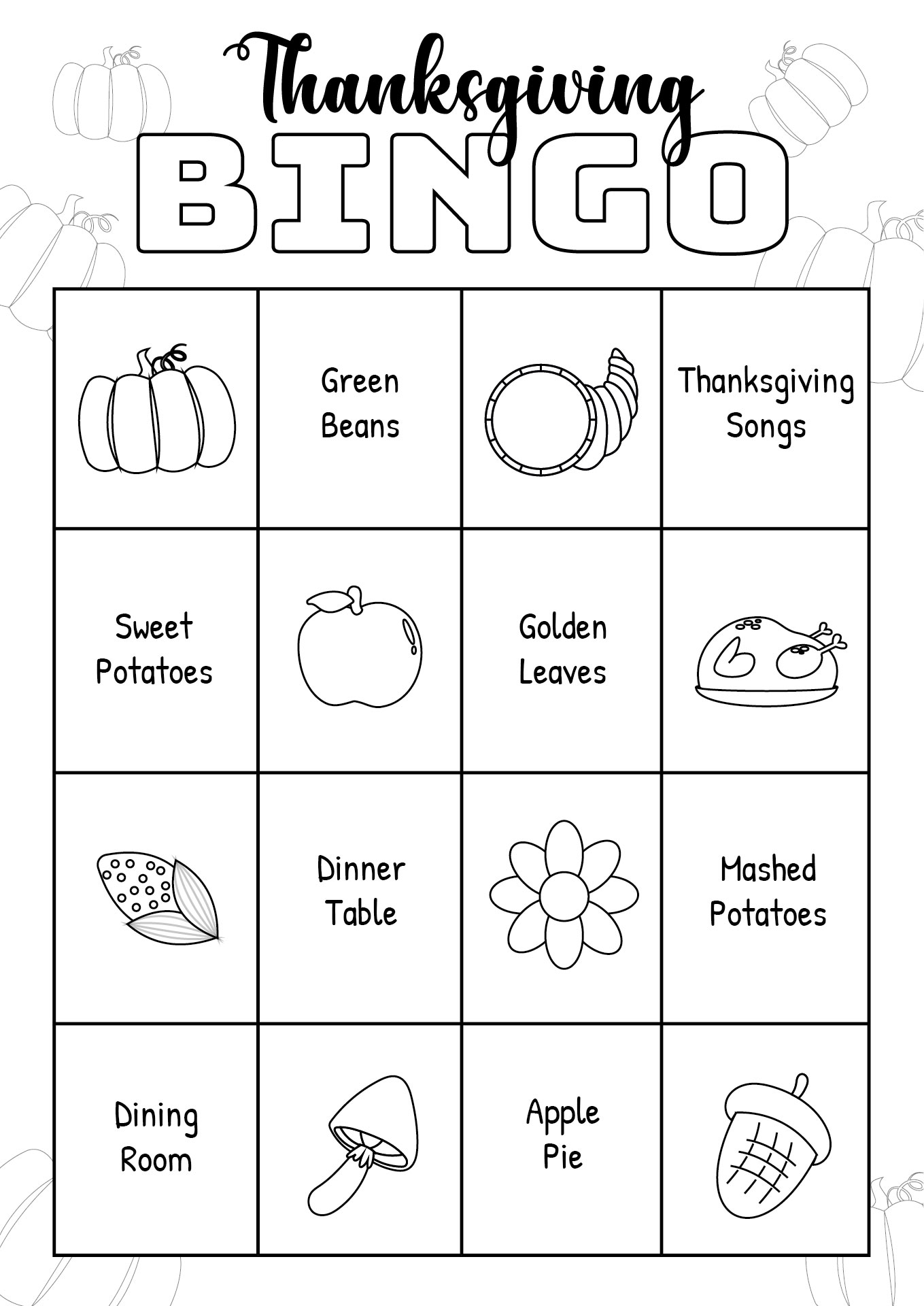 Thanksgiving Bingo Cards for Family Gatherings Thanksgiving Bingo Cards for Family Gatherings