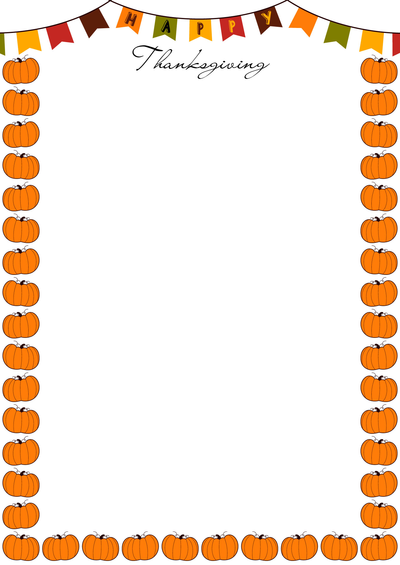 Thanksgiving Pumpkin Page Border Design Thanksgiving Pumpkin Page Border Design