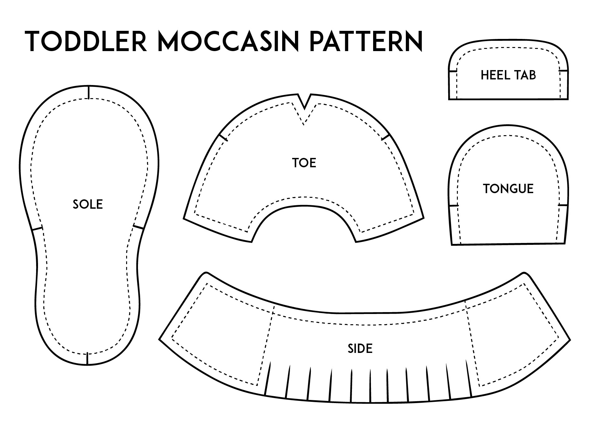 Toddler Moccasin Pattern Printable Online Toddler Moccasin Pattern Printable Online