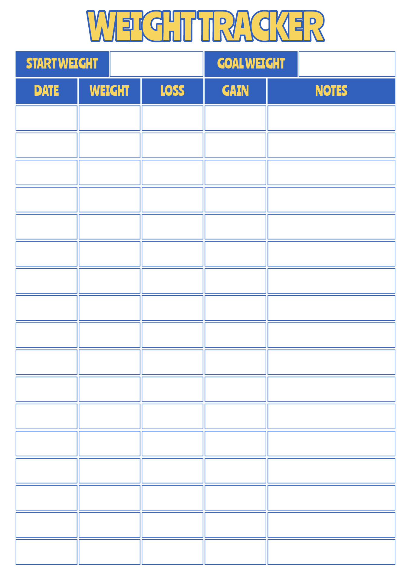 Weight Loss Progress Journal Printable Weight Loss Progress Journal Printable